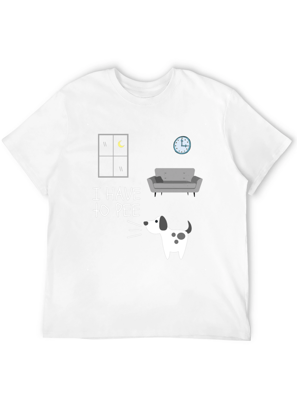 Funny I Have to Pee Dog Graphic T-Shirt