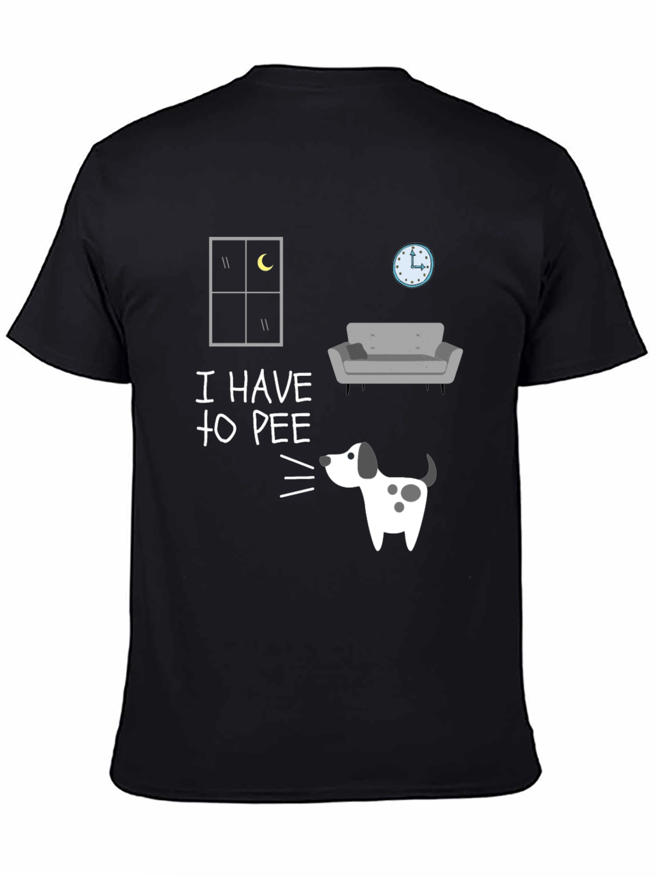 Funny I Have to Pee Dog Graphic T-Shirt