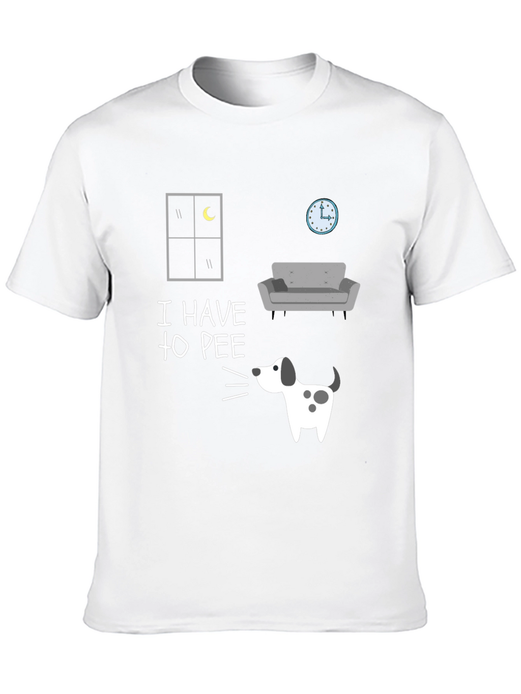 Funny I Have to Pee Dog Graphic T-Shirt