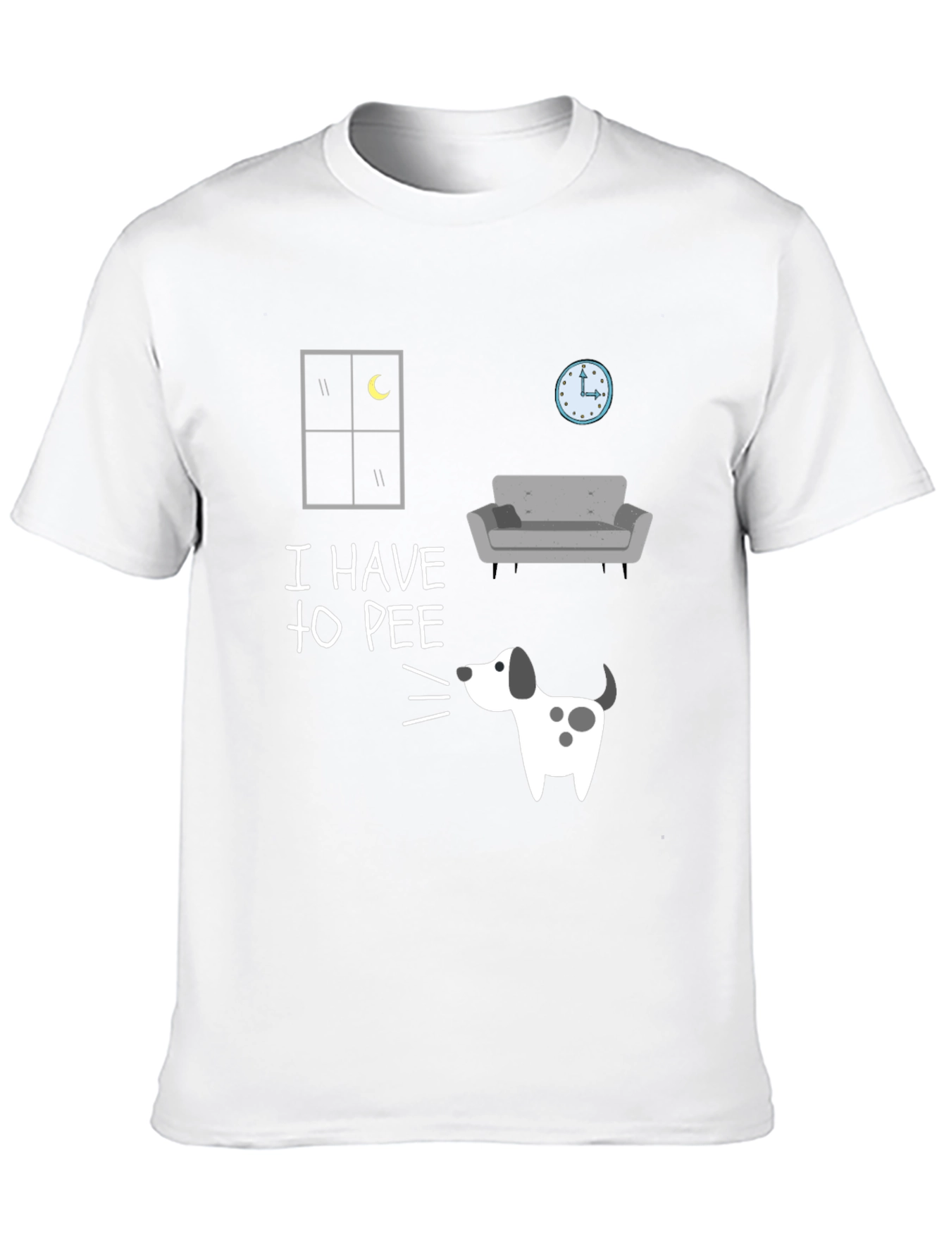 Funny I Have to Pee Dog Graphic T-Shirt