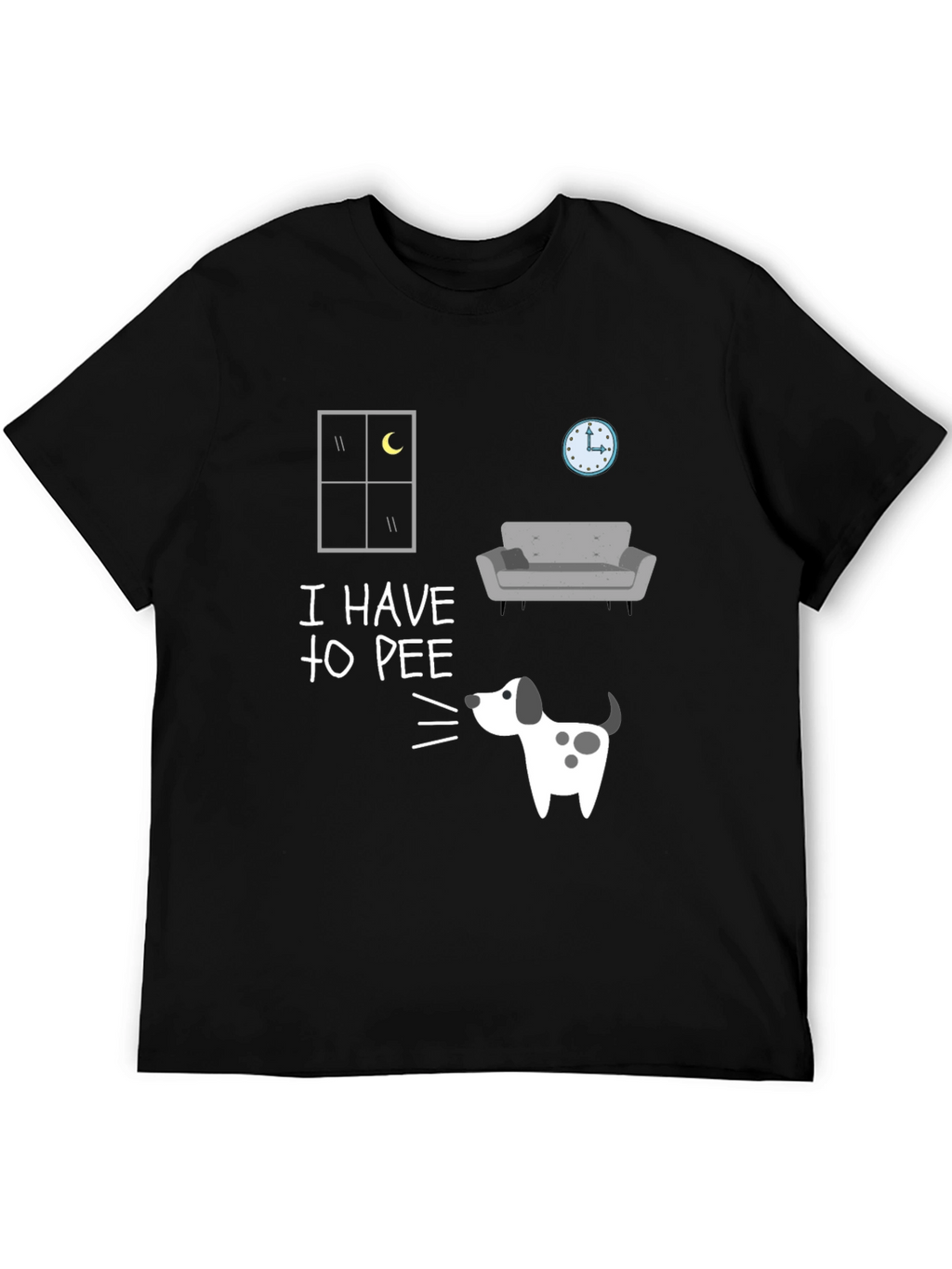 Funny I Have to Pee Dog Graphic T-Shirt