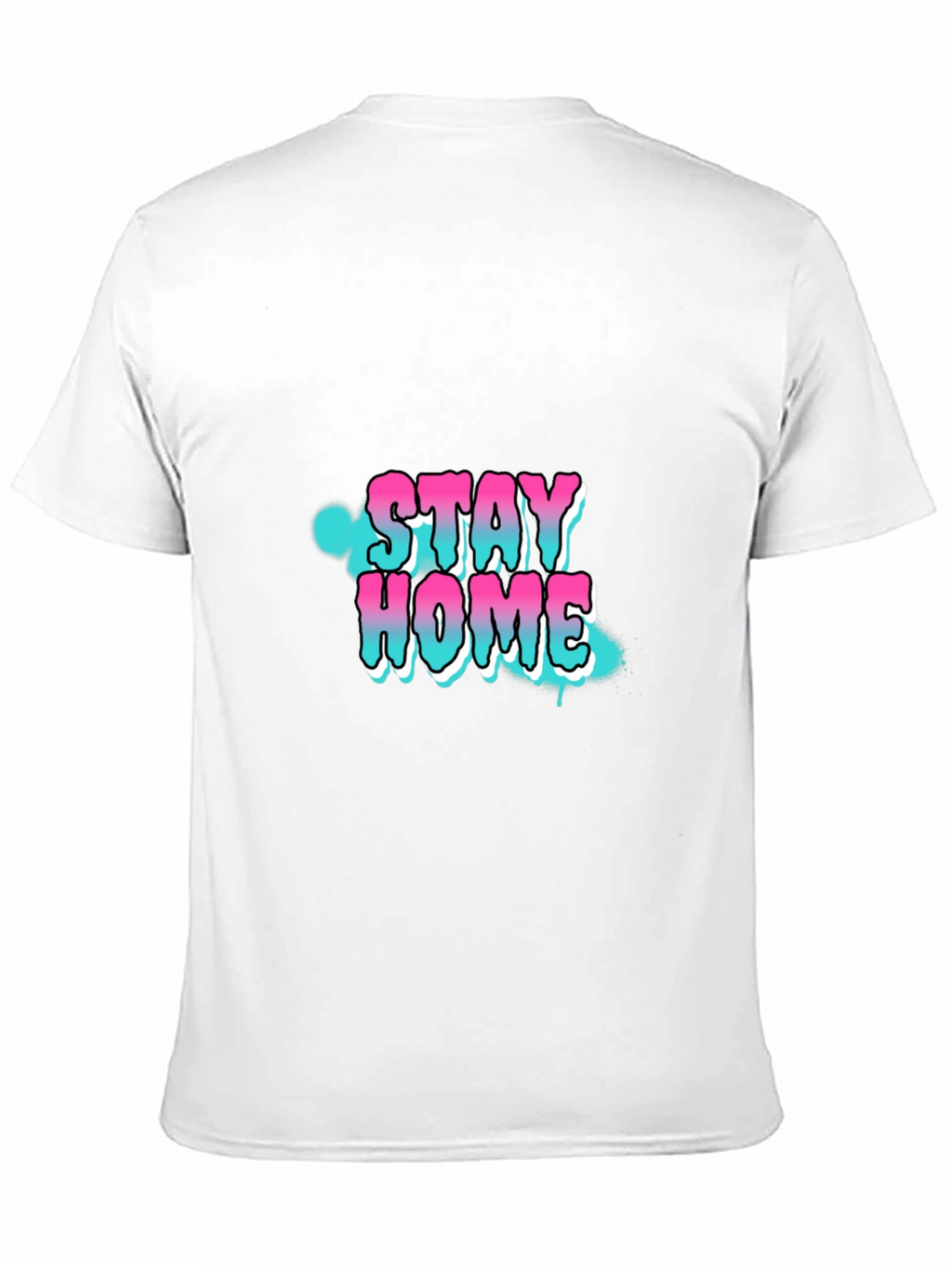 Stay Home Graphic Print Black T-Shirt