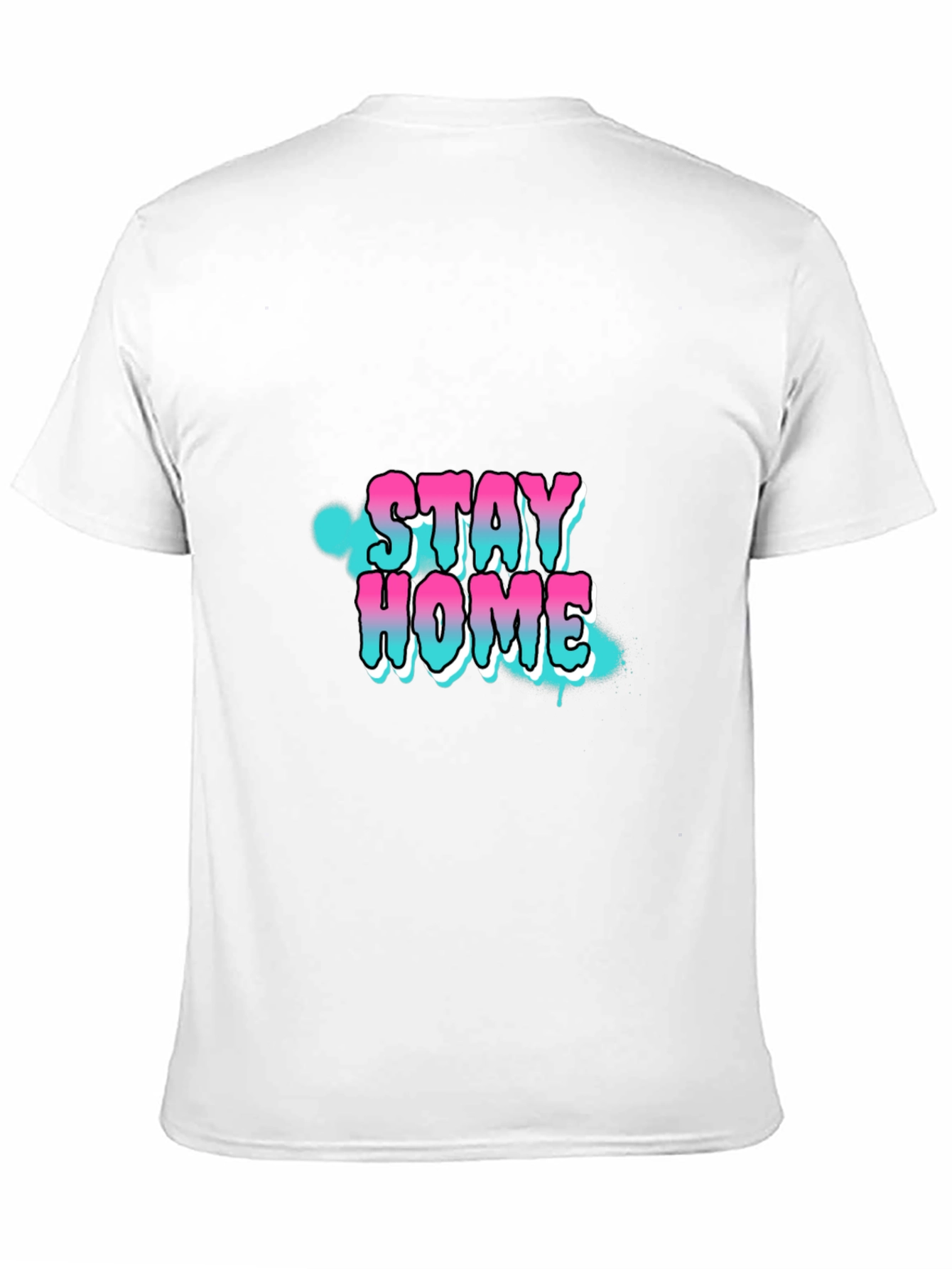 Stay Home Graphic Print Black T-Shirt