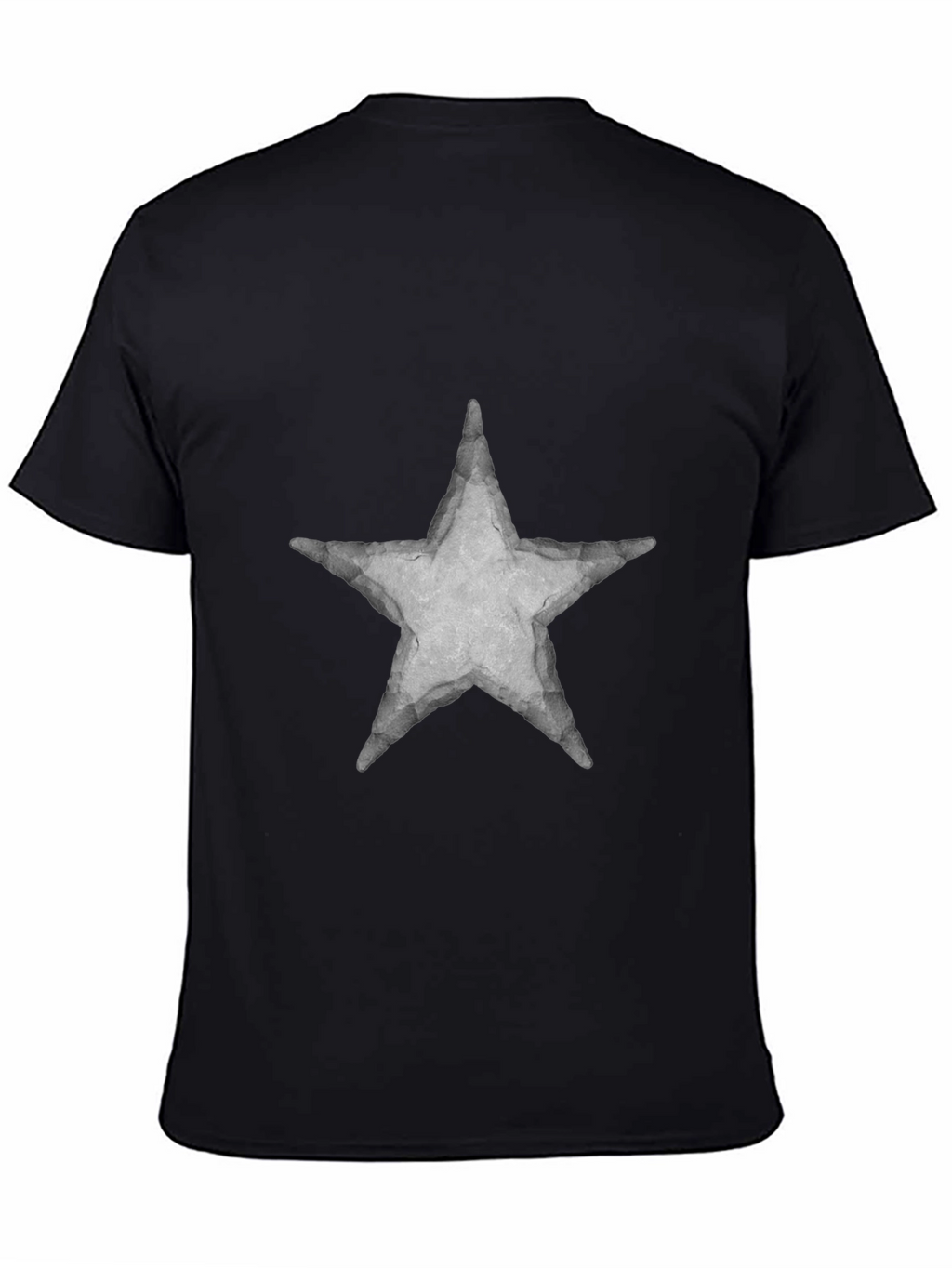 Star Graphic Print Tee - Casual Black T-Shirt