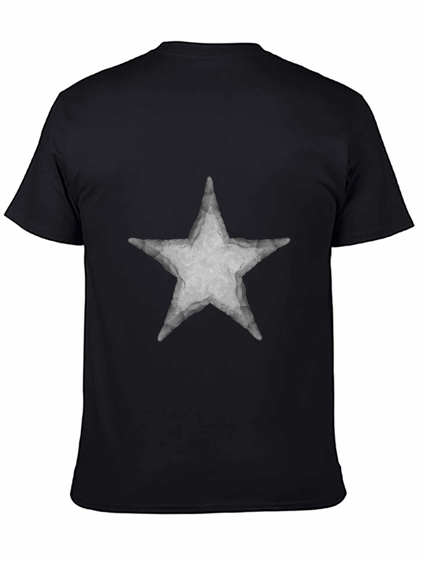 Star Graphic Print Tee - Casual Black T-Shirt