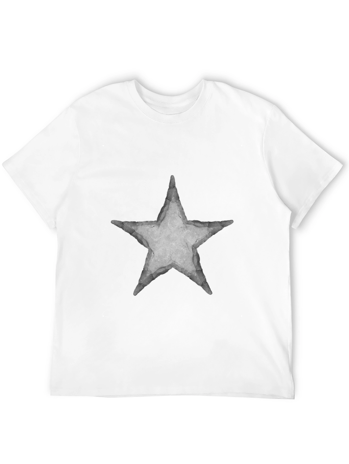 Star Graphic Print Tee - Casual Black T-Shirt