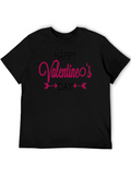 Happy Valentines Day Graphic Tee - Black