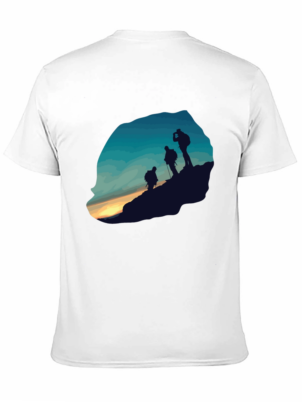 Mens Black Hiking Silhouette Graphic Tee