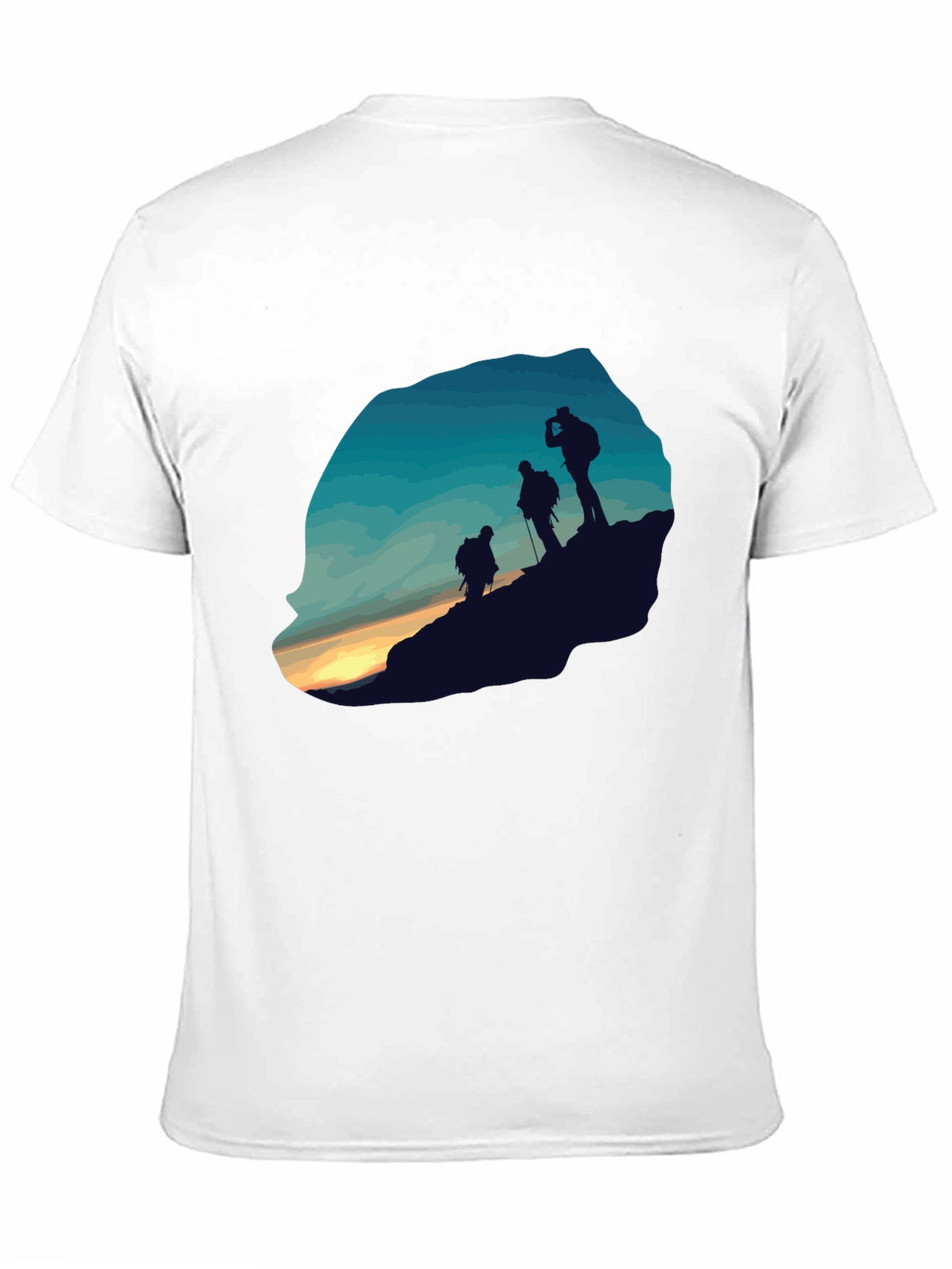 Mens Black Hiking Silhouette Graphic Tee