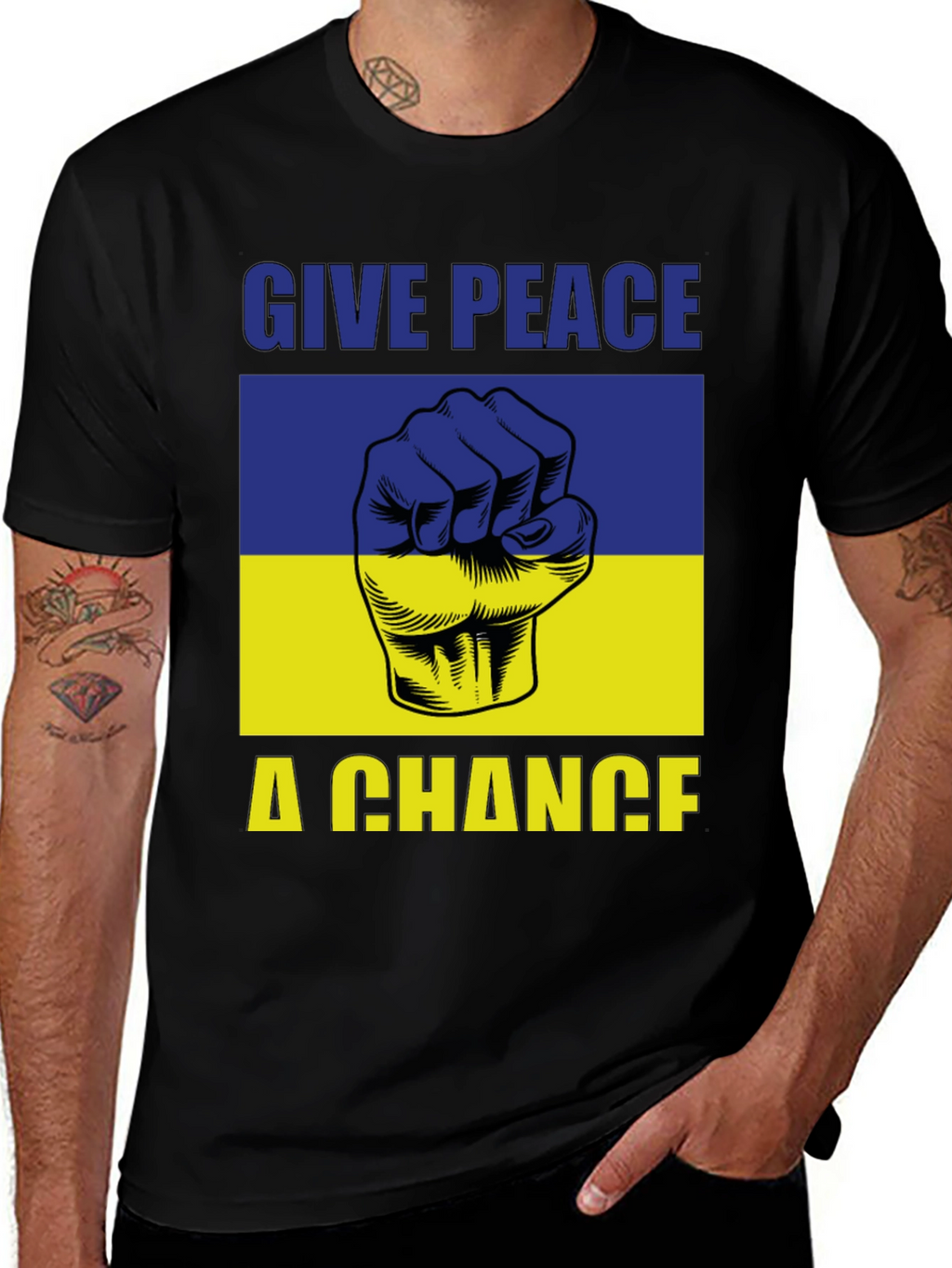 Give Peace a Chance Ukraine Flag T-Shirt