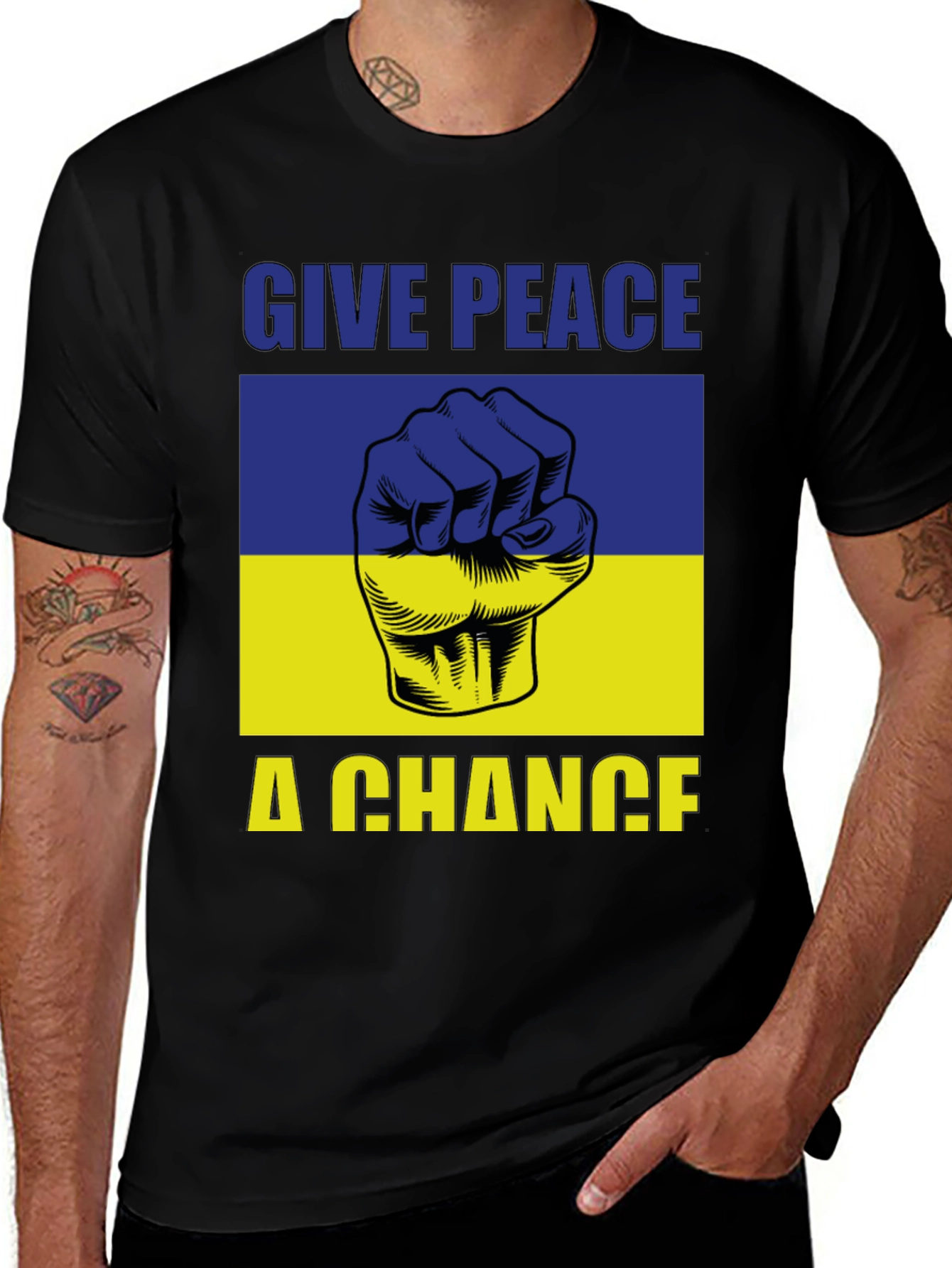 Give Peace a Chance Ukraine Flag T-Shirt