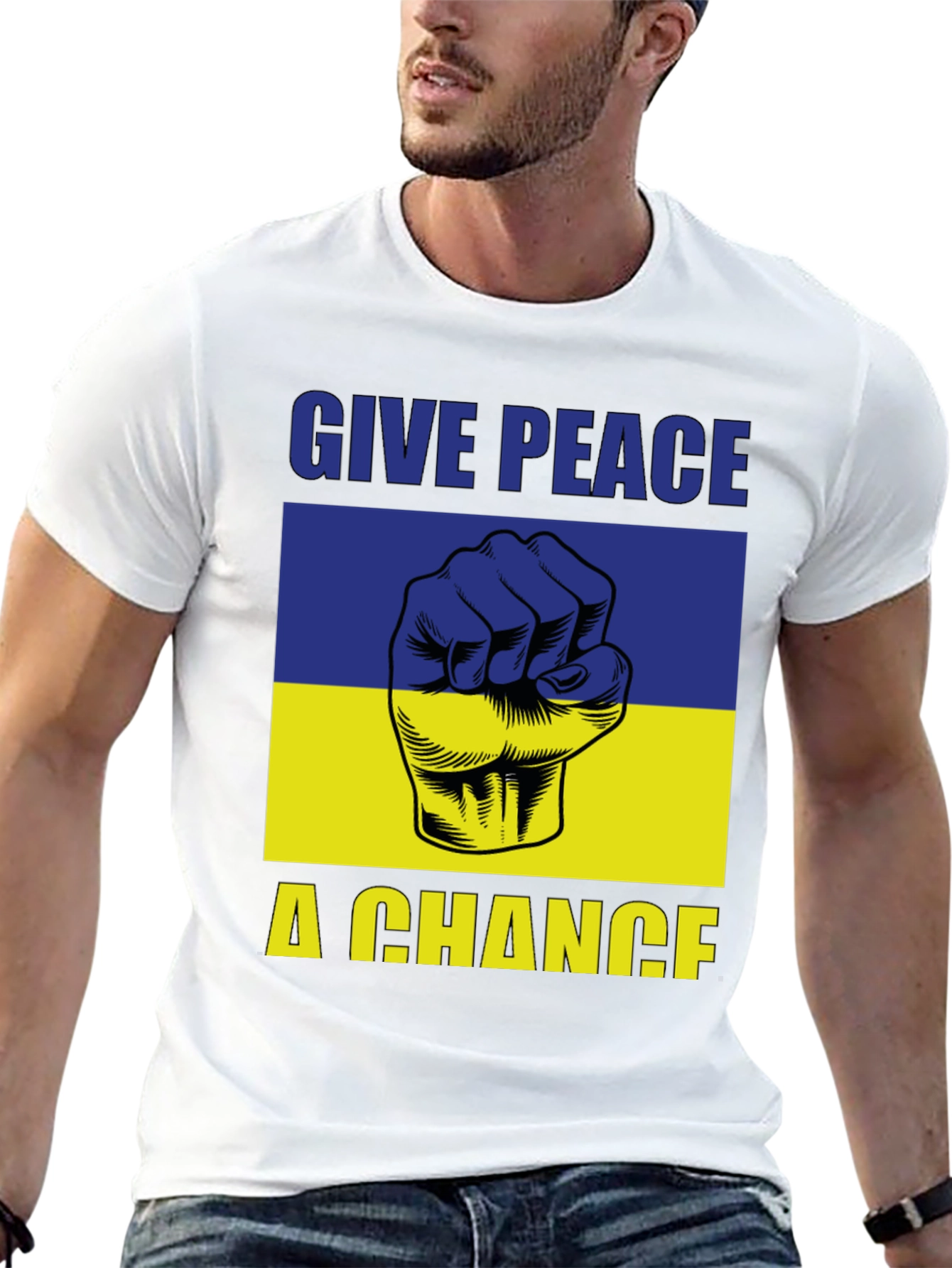Give Peace a Chance Ukraine Flag T-Shirt