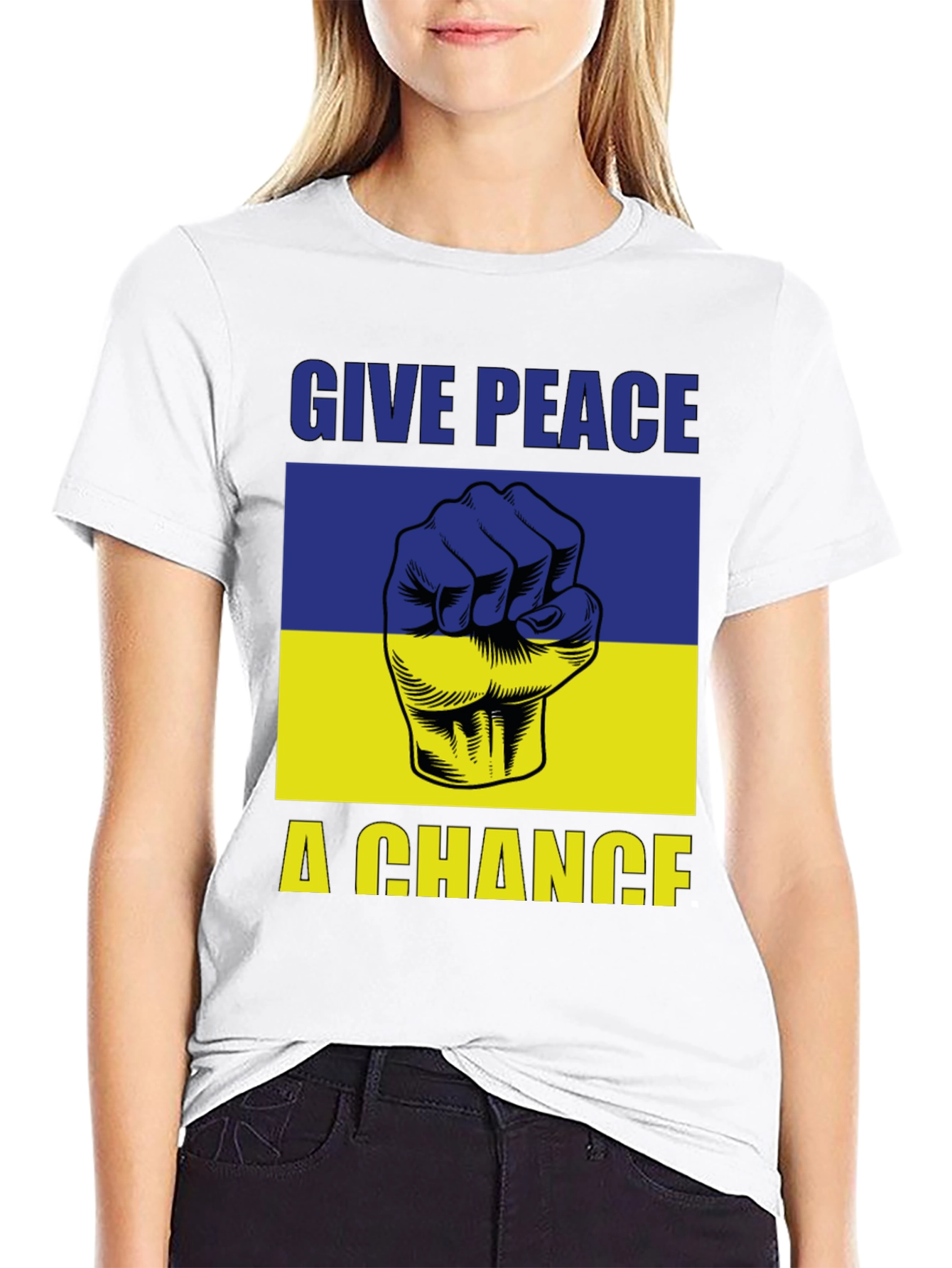 Give Peace a Chance Ukraine Flag T-Shirt