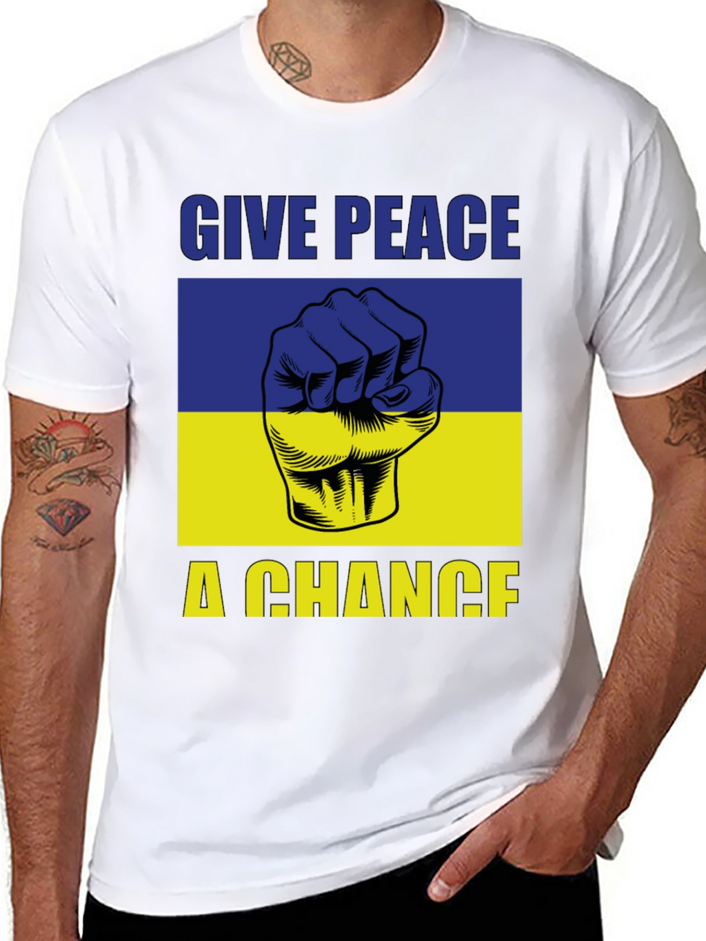 Give Peace a Chance Ukraine Flag T-Shirt