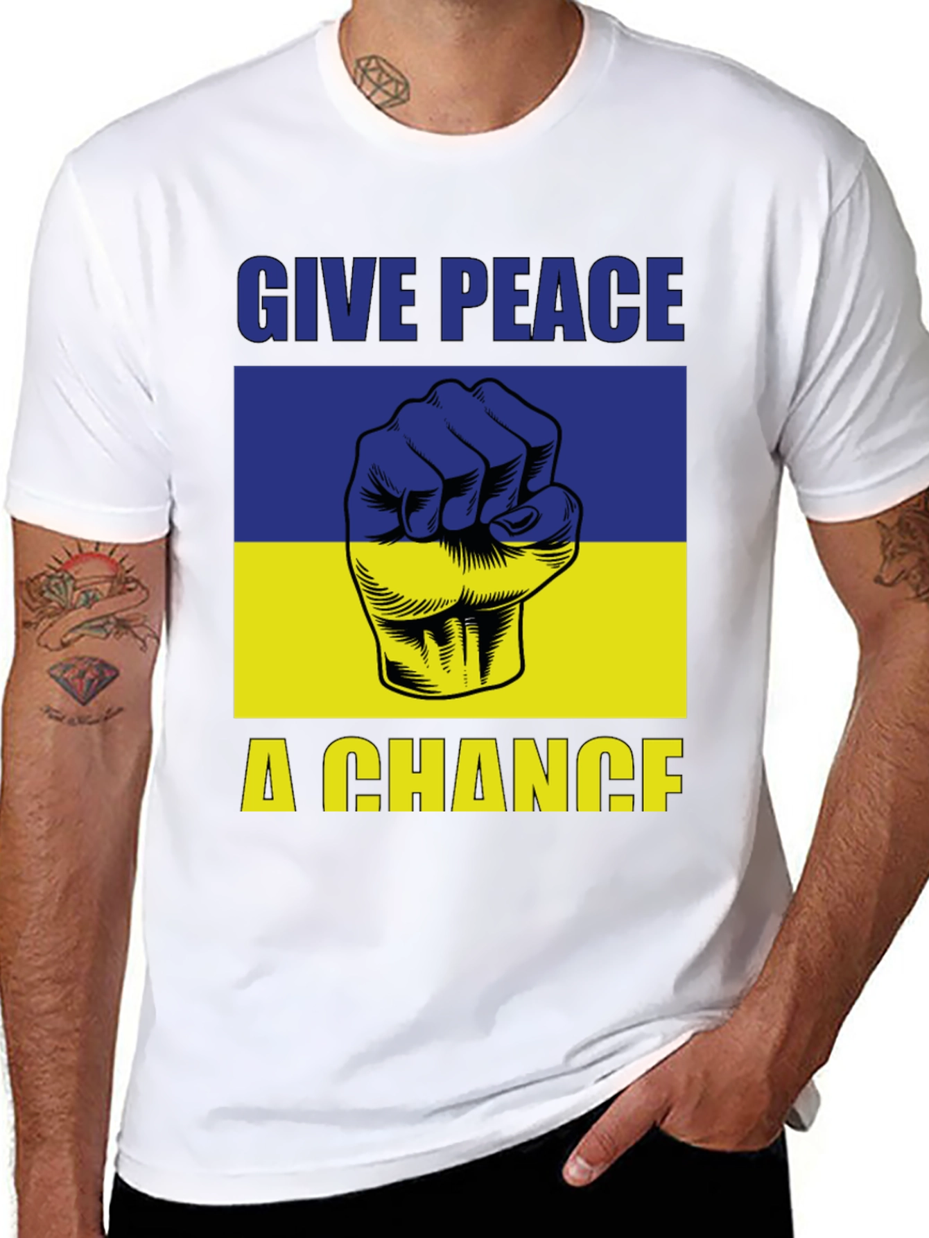 Give Peace a Chance Ukraine Flag T-Shirt