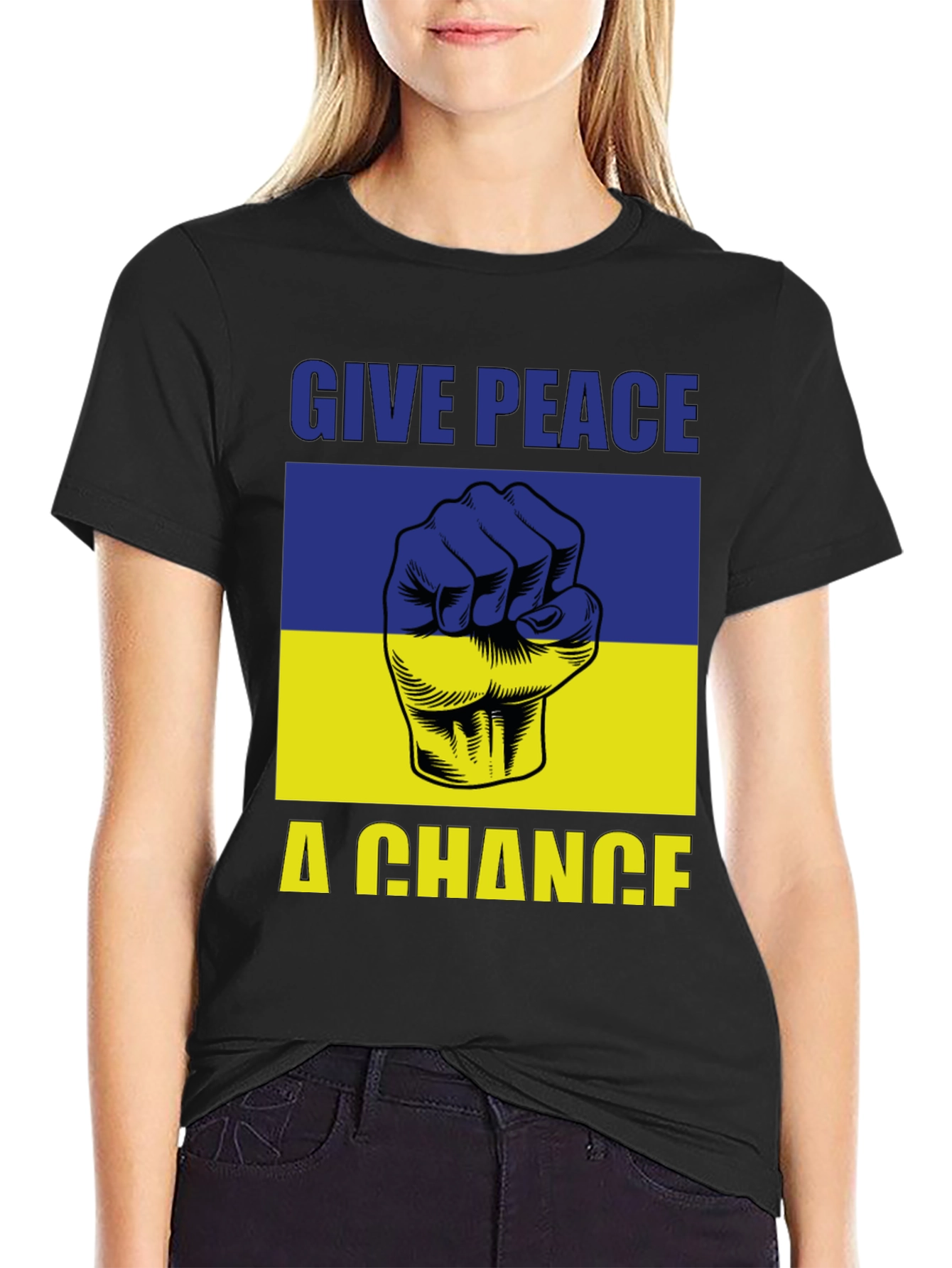 Give Peace a Chance Ukraine Flag T-Shirt