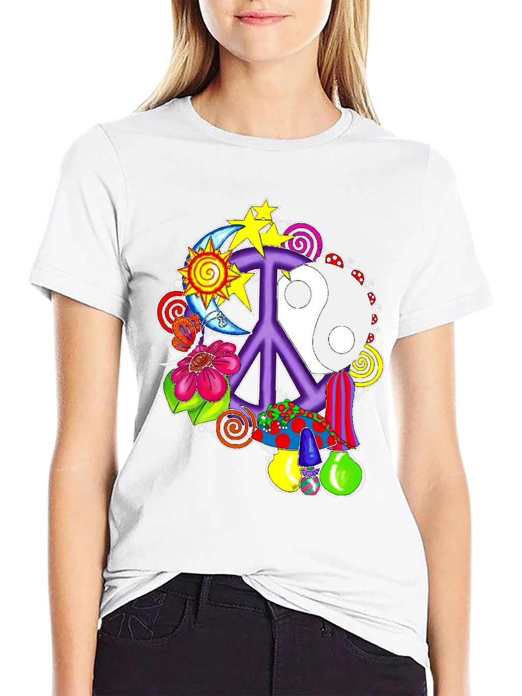 Peace Sign Psychedelic Graphic Tee