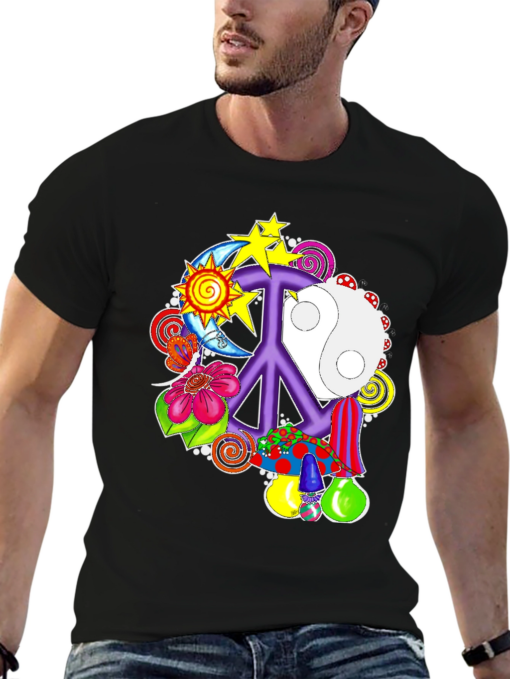 Peace Sign Psychedelic Graphic Tee