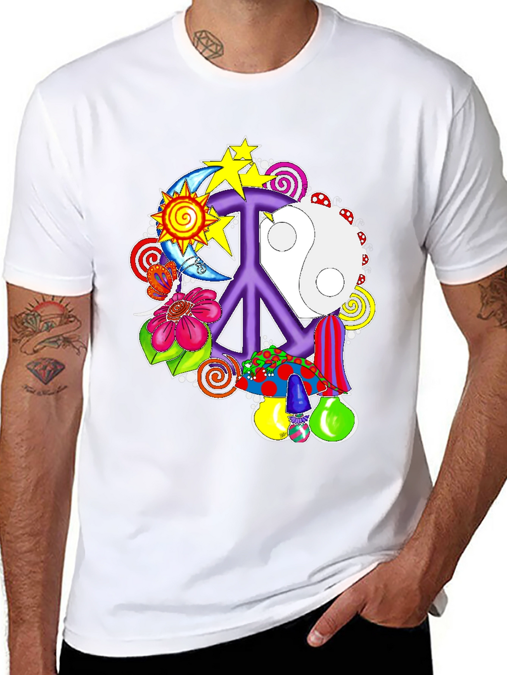 Peace Sign Psychedelic Graphic Tee