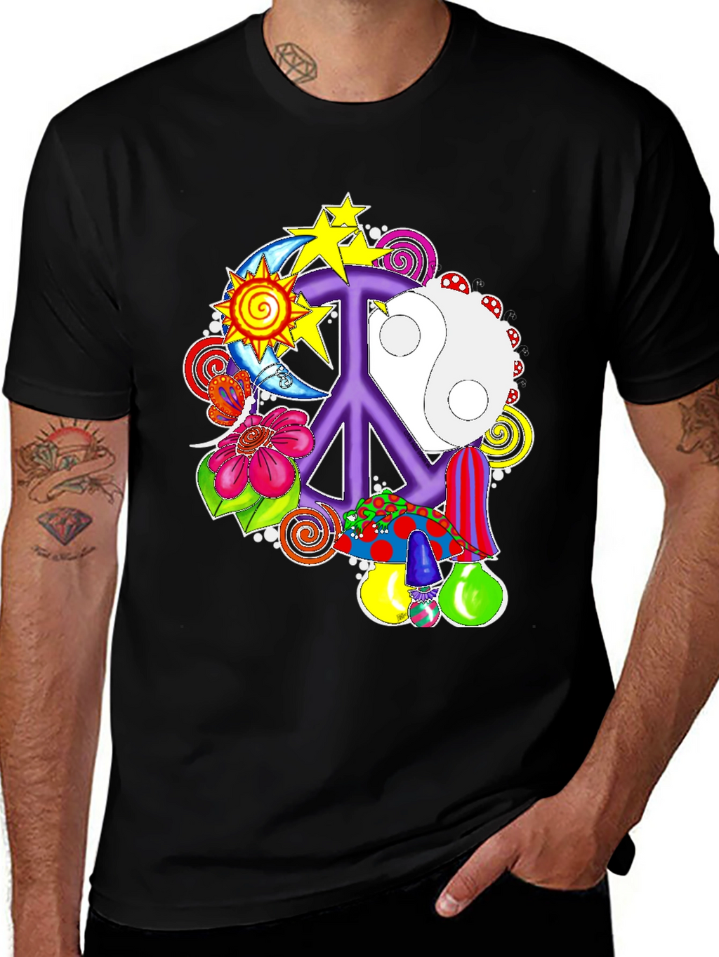 Peace Sign Psychedelic Graphic Tee