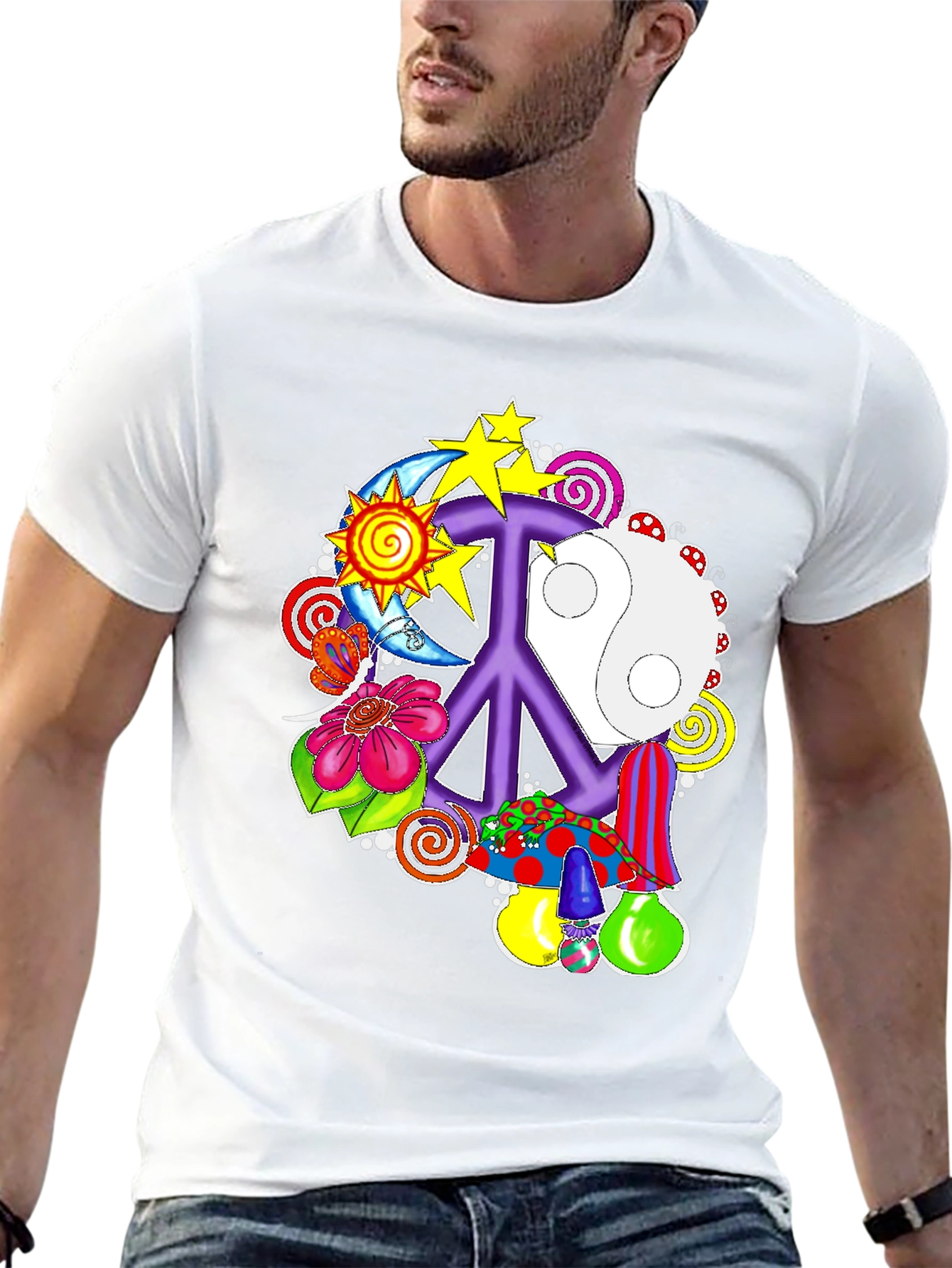 Peace Sign Psychedelic Graphic Tee