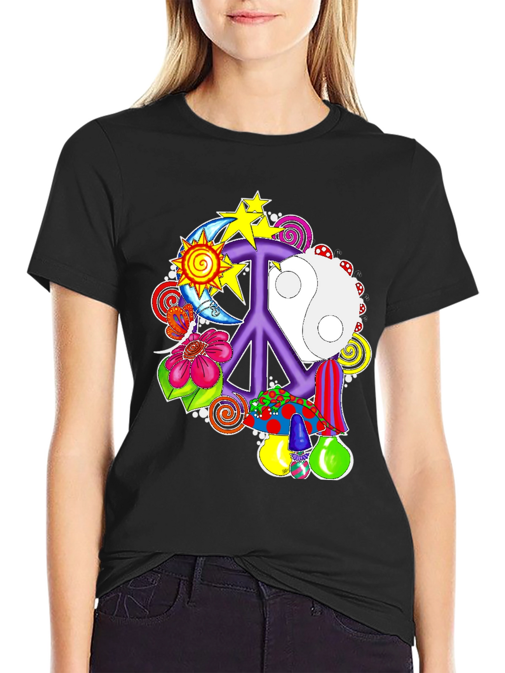Peace Sign Psychedelic Graphic Tee