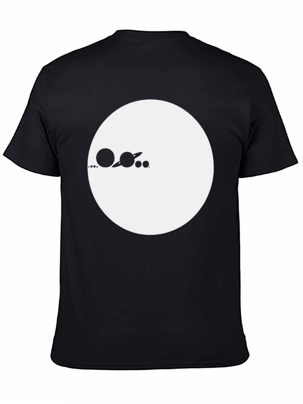 Minimalist Planets Graphic Black T-Shirt