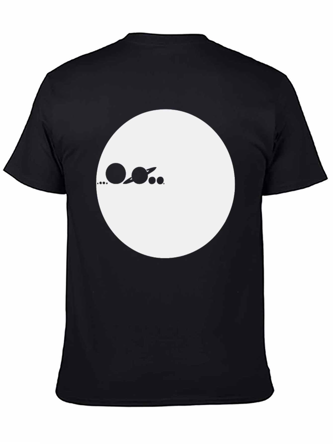 Minimalist Planets Graphic Black T-Shirt