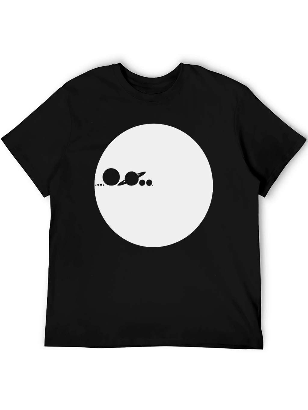 Minimalist Planets Graphic Black T-Shirt