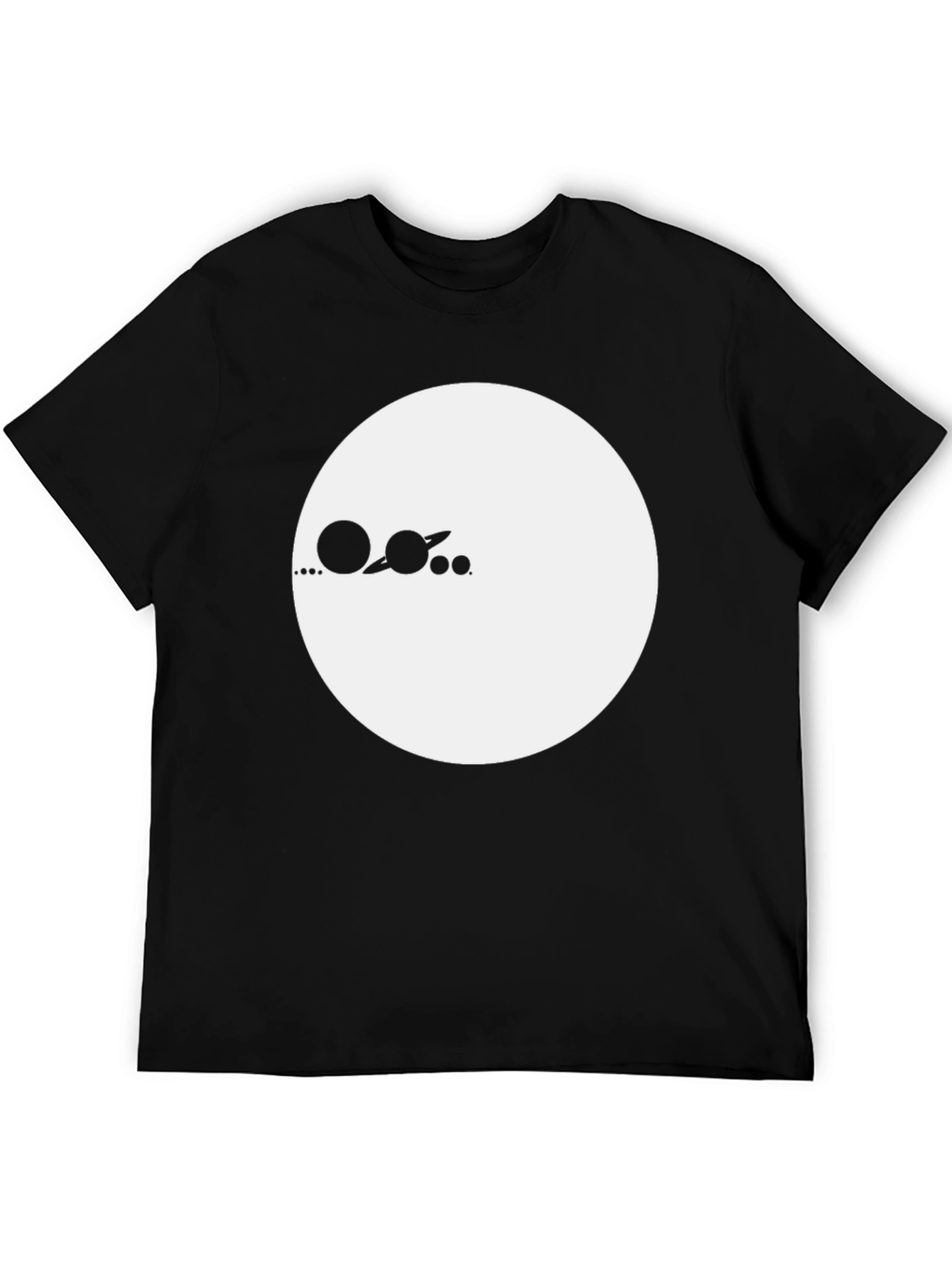 Minimalist Planets Graphic Black T-Shirt