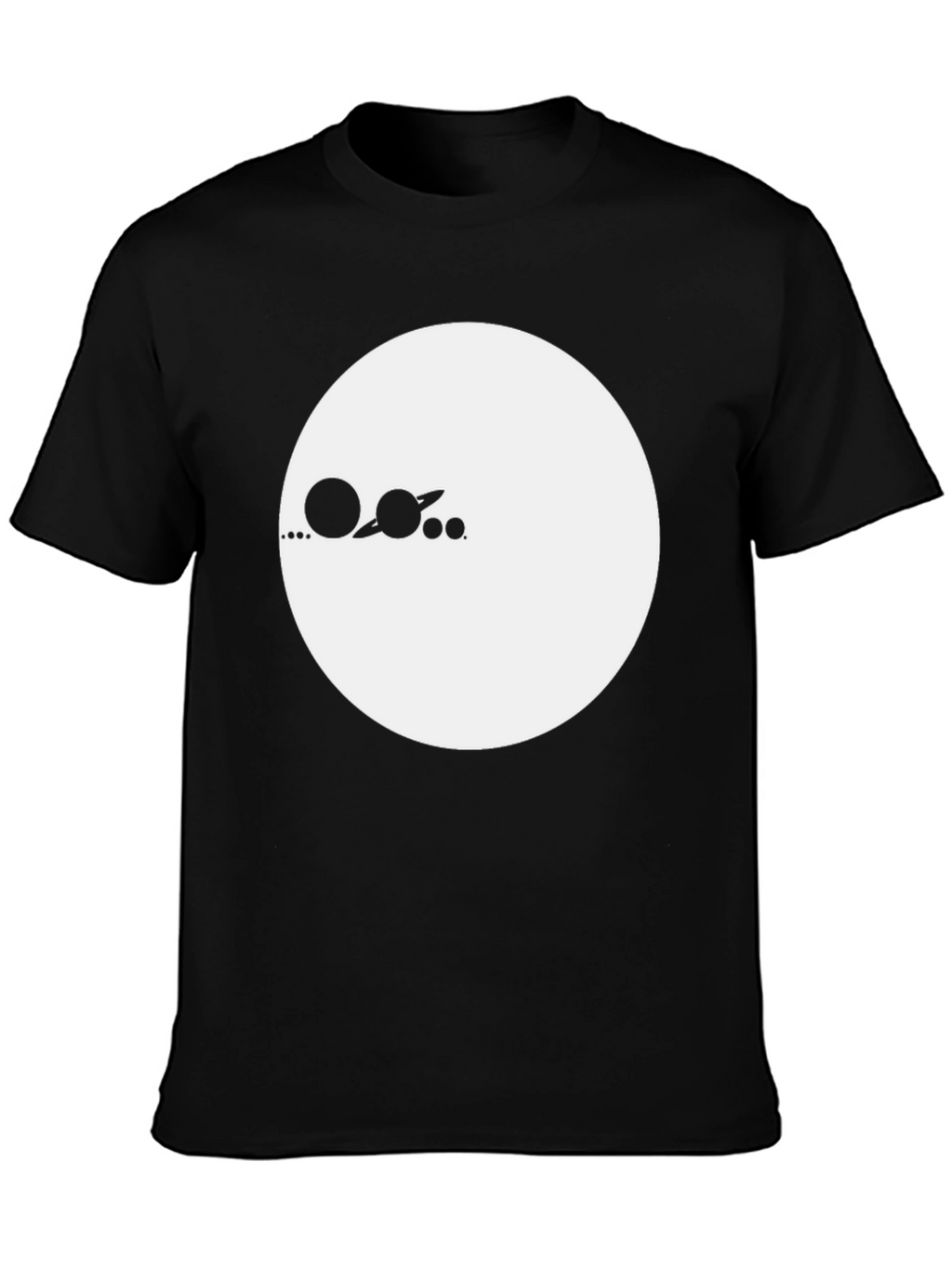 Minimalist Planets Graphic Black T-Shirt