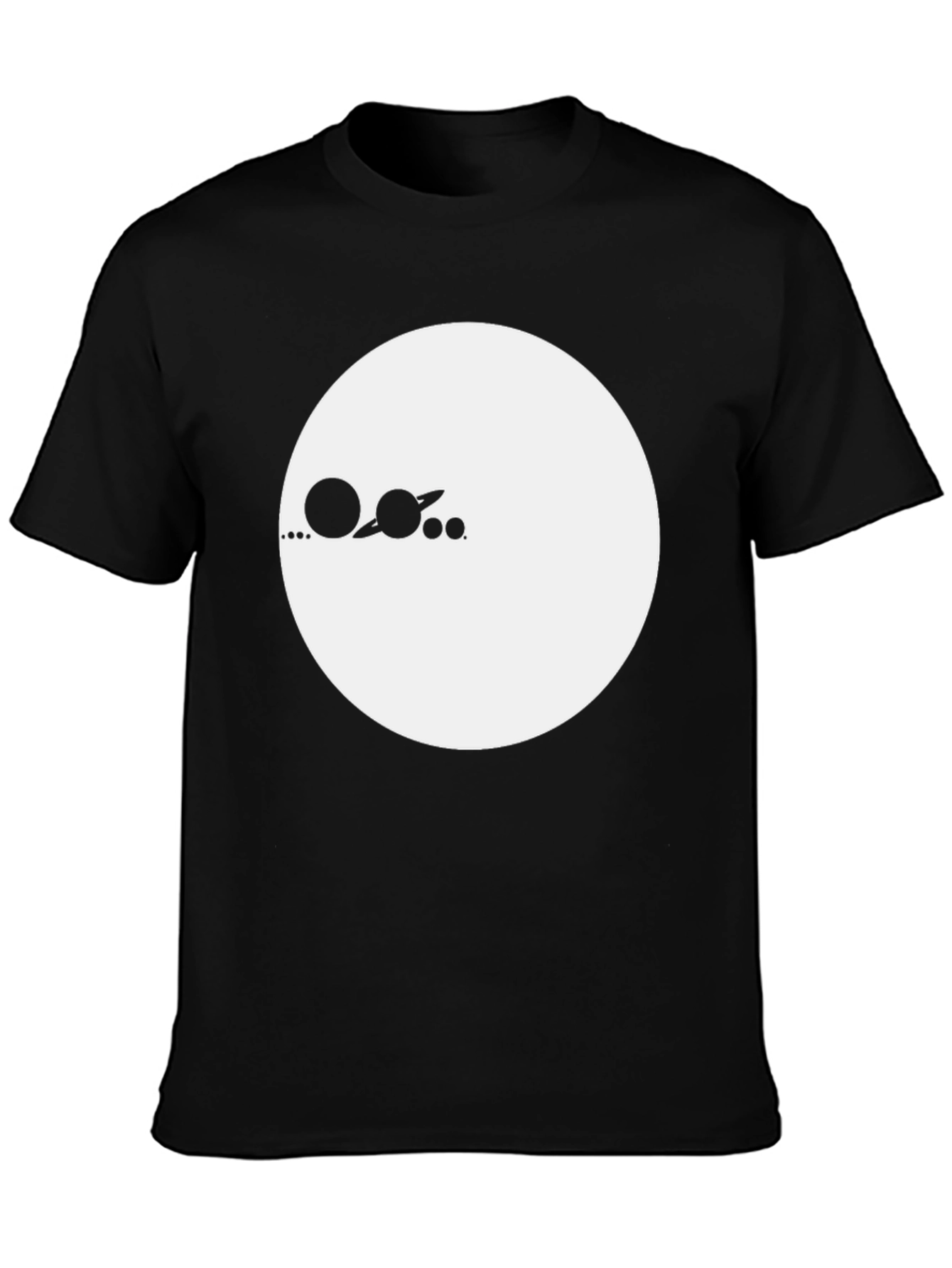 Minimalist Planets Graphic Black T-Shirt