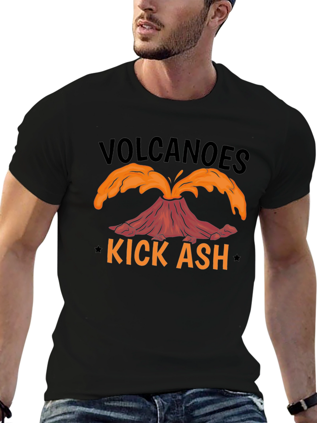 Volcanoes Kick Ash T-Shirt - Black