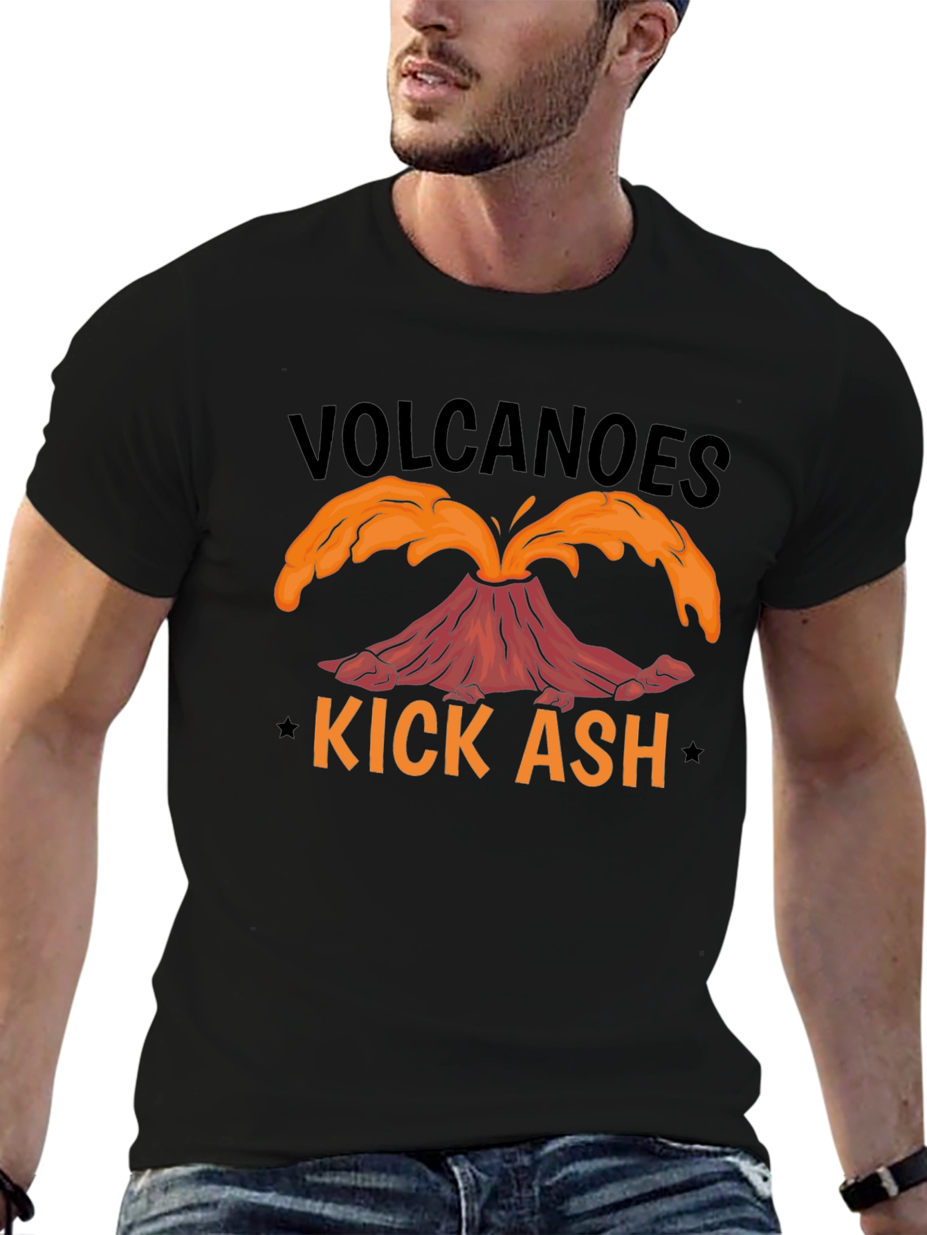 Volcanoes Kick Ash T-Shirt - Black