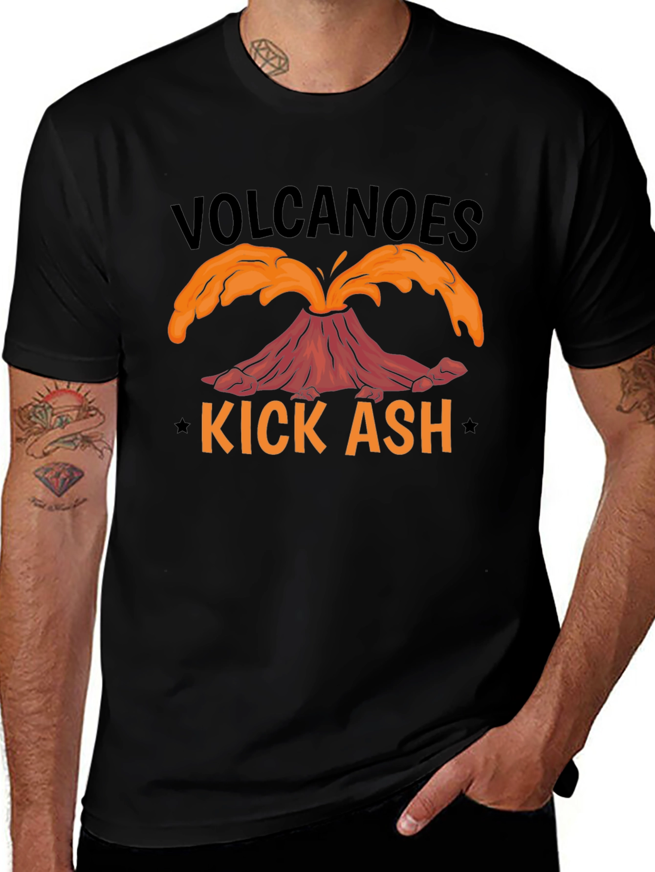 Volcanoes Kick Ash T-Shirt - Black