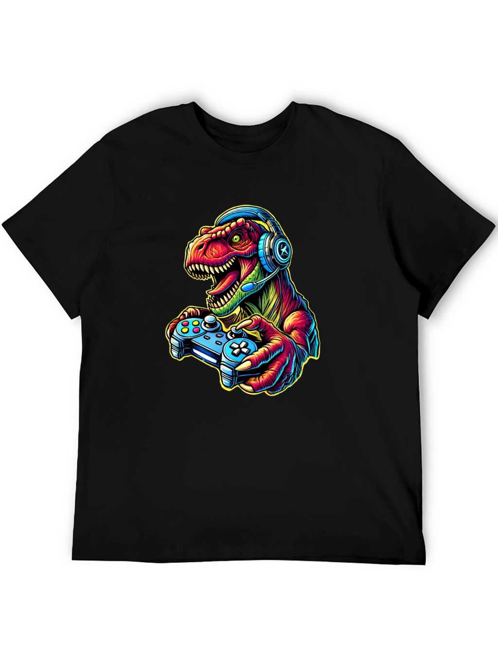Gamer Dinosaur T-Shirt - Retro Style