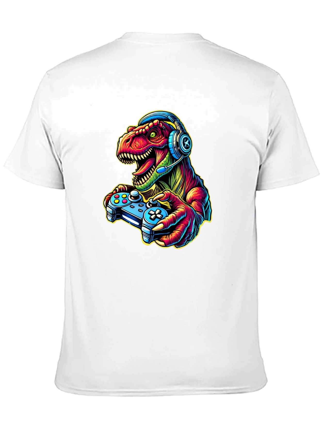 Gamer Dinosaur T-Shirt - Retro Style