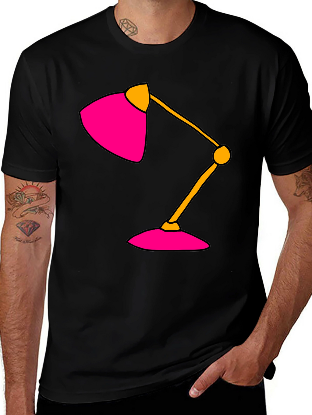 Pink Lamp Graphic T-Shirt - Unique Design Tee