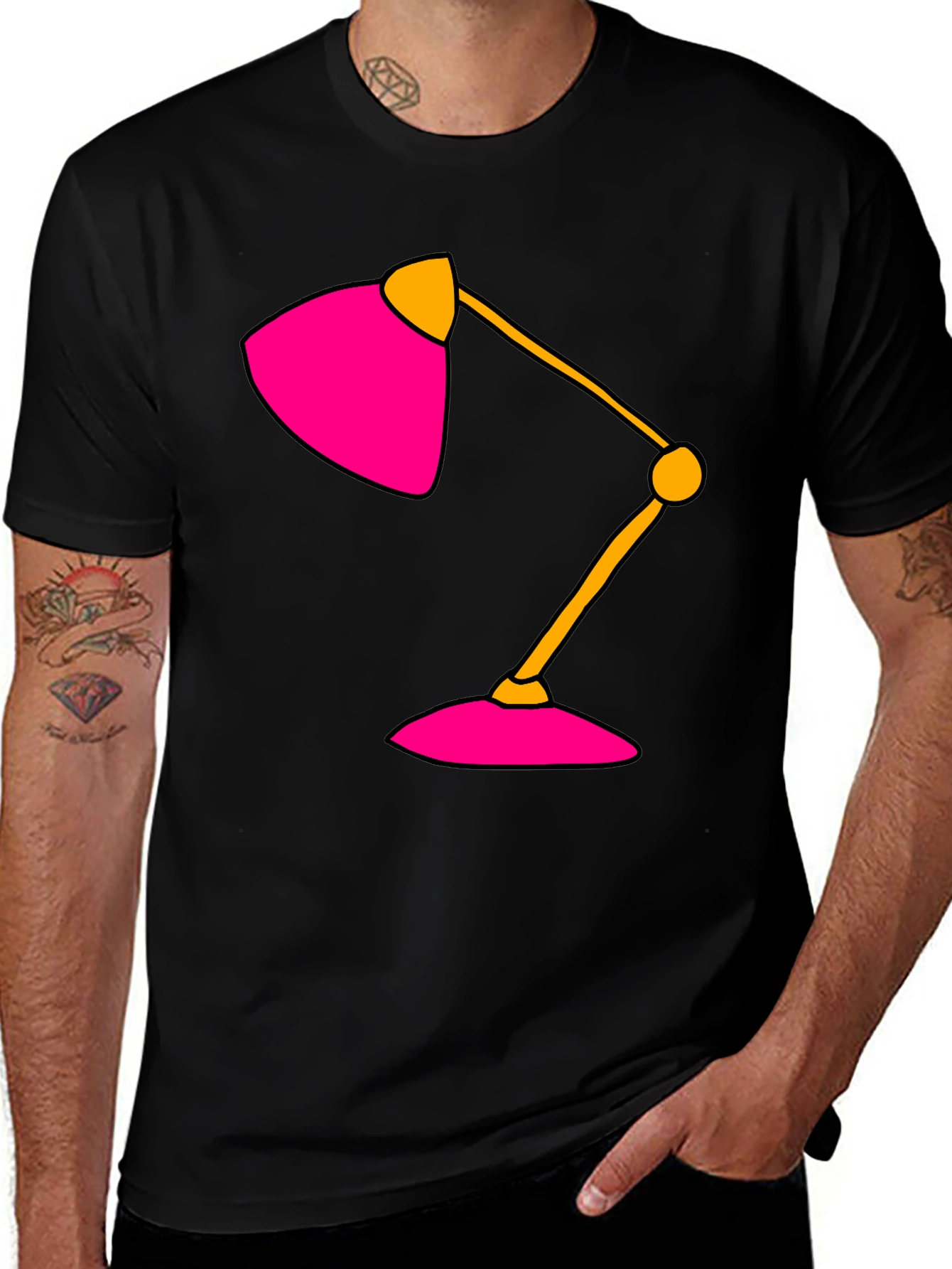 Pink Lamp Graphic T-Shirt - Unique Design Tee