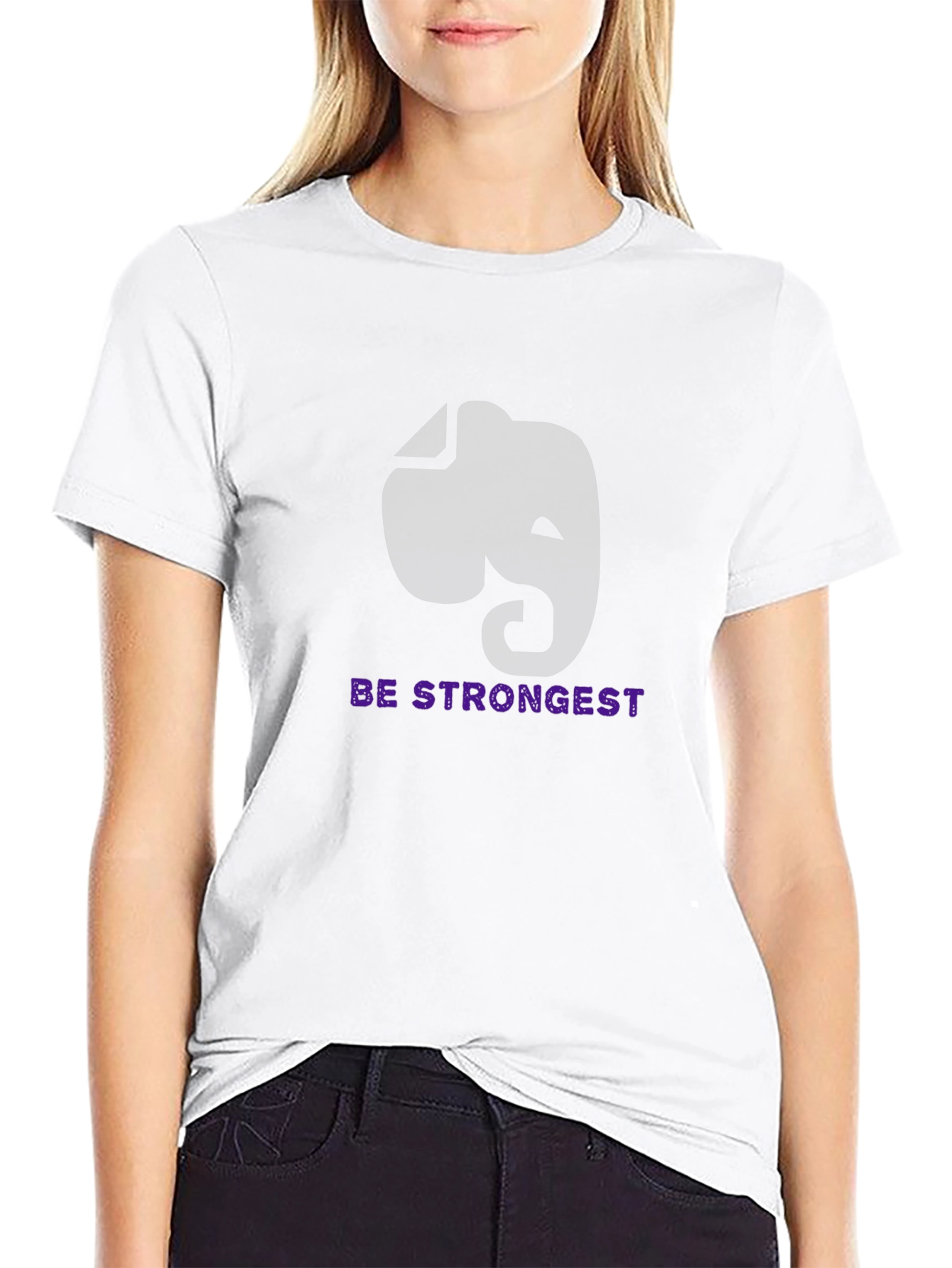 Elephant Graphic Tee - Be Strongest Motivational Shirt
