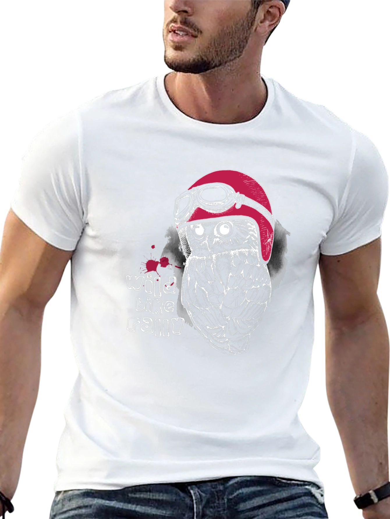 Wild Bike Rally Owl Graphic T-Shirt