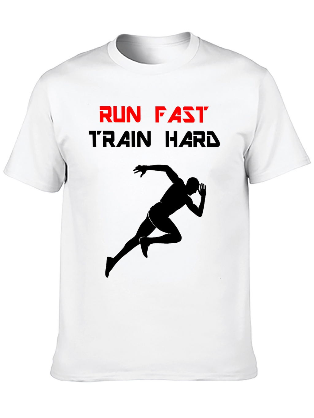 Run Fast Train Hard Black Graphic Tee