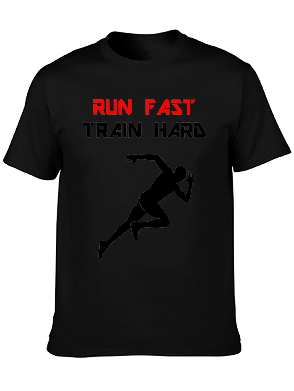 Run Fast Train Hard Black Graphic Tee
