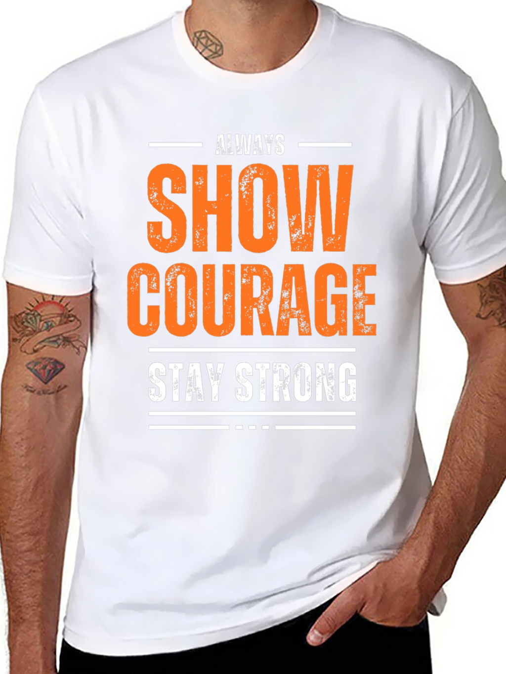 Show Courage Stay Strong Graphic T-Shirt