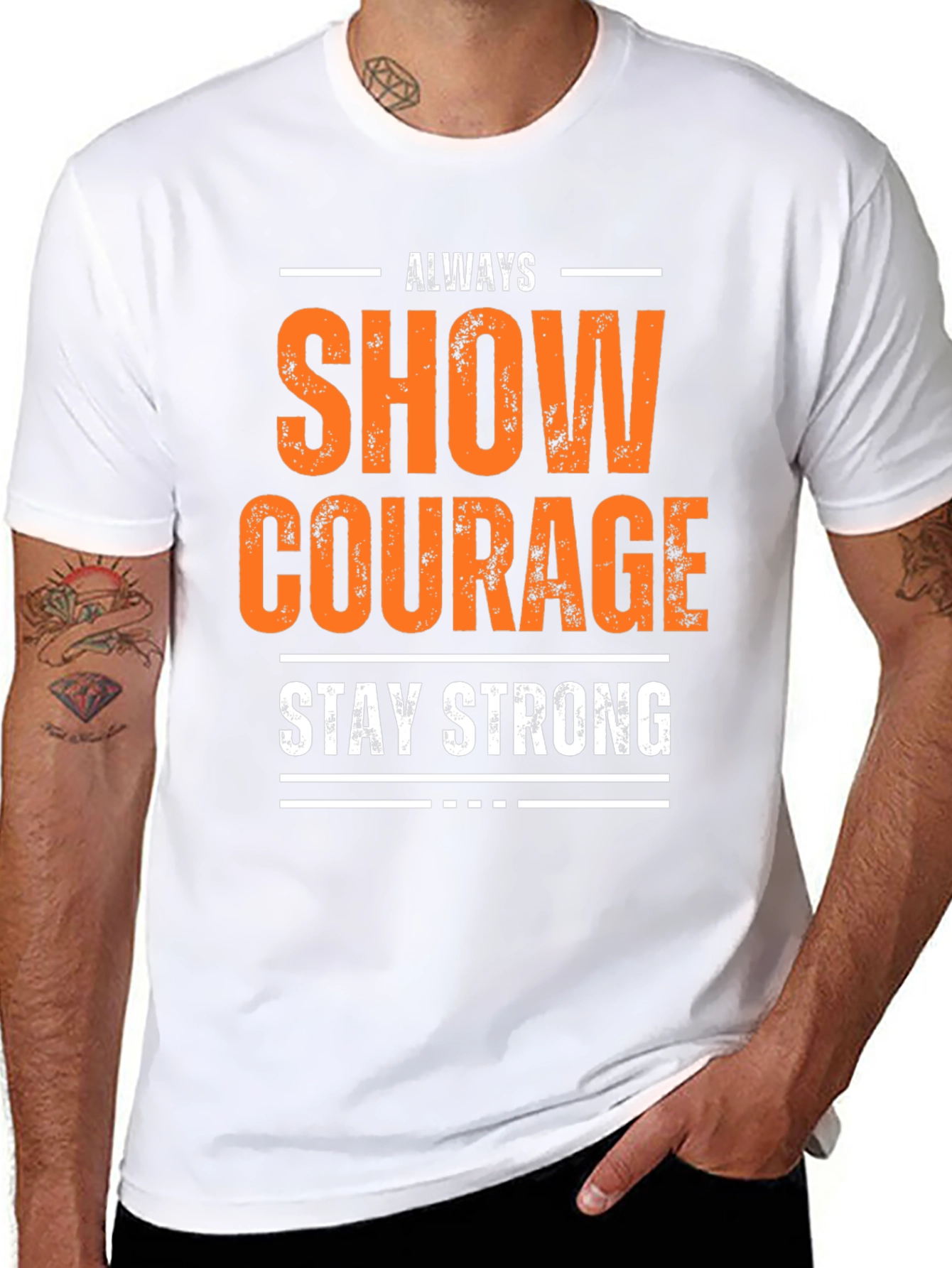 Show Courage Stay Strong Graphic T-Shirt