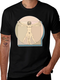 Vitruvian Man Graphic Tee - Classic Art T-Shirt