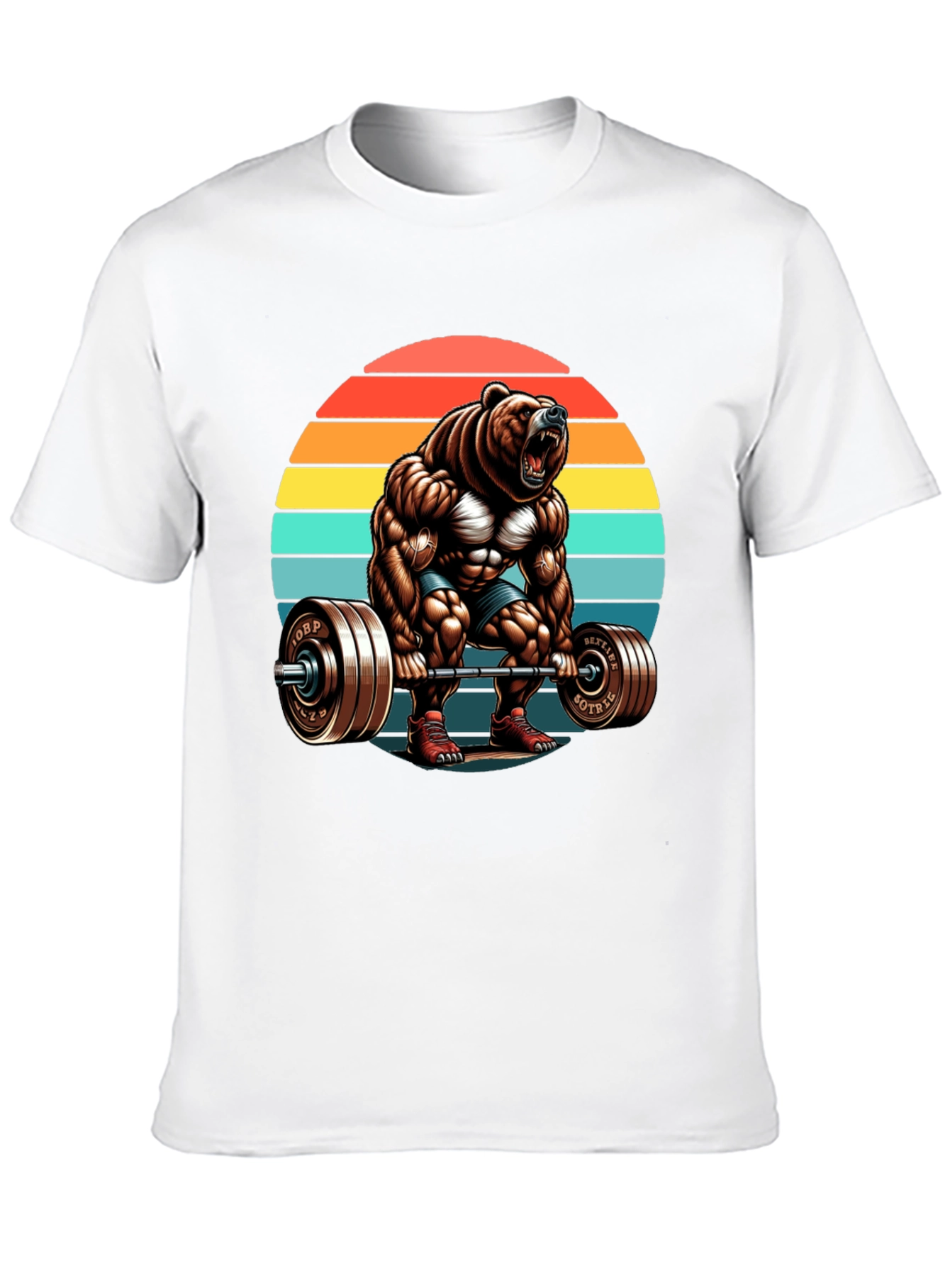 Bear Gym Lifting T-Shirt Retro Style