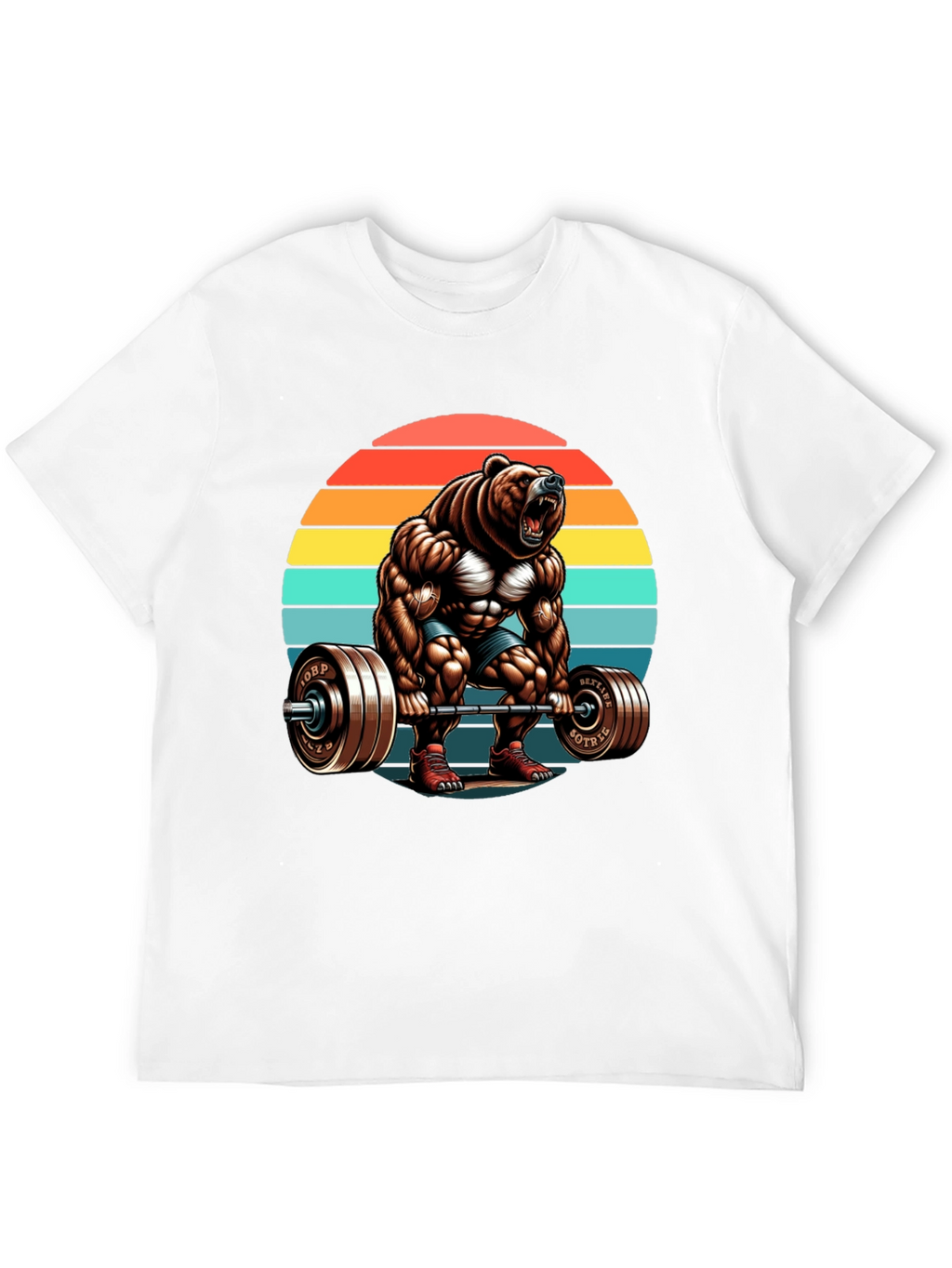 Bear Gym Lifting T-Shirt Retro Style