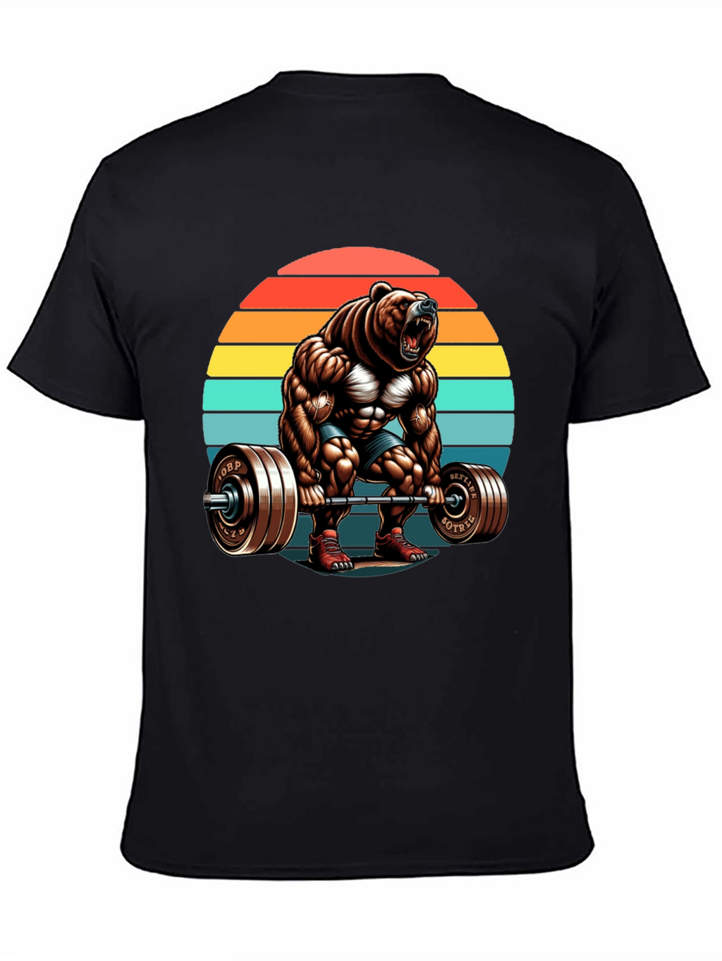 Bear Gym Lifting T-Shirt Retro Style