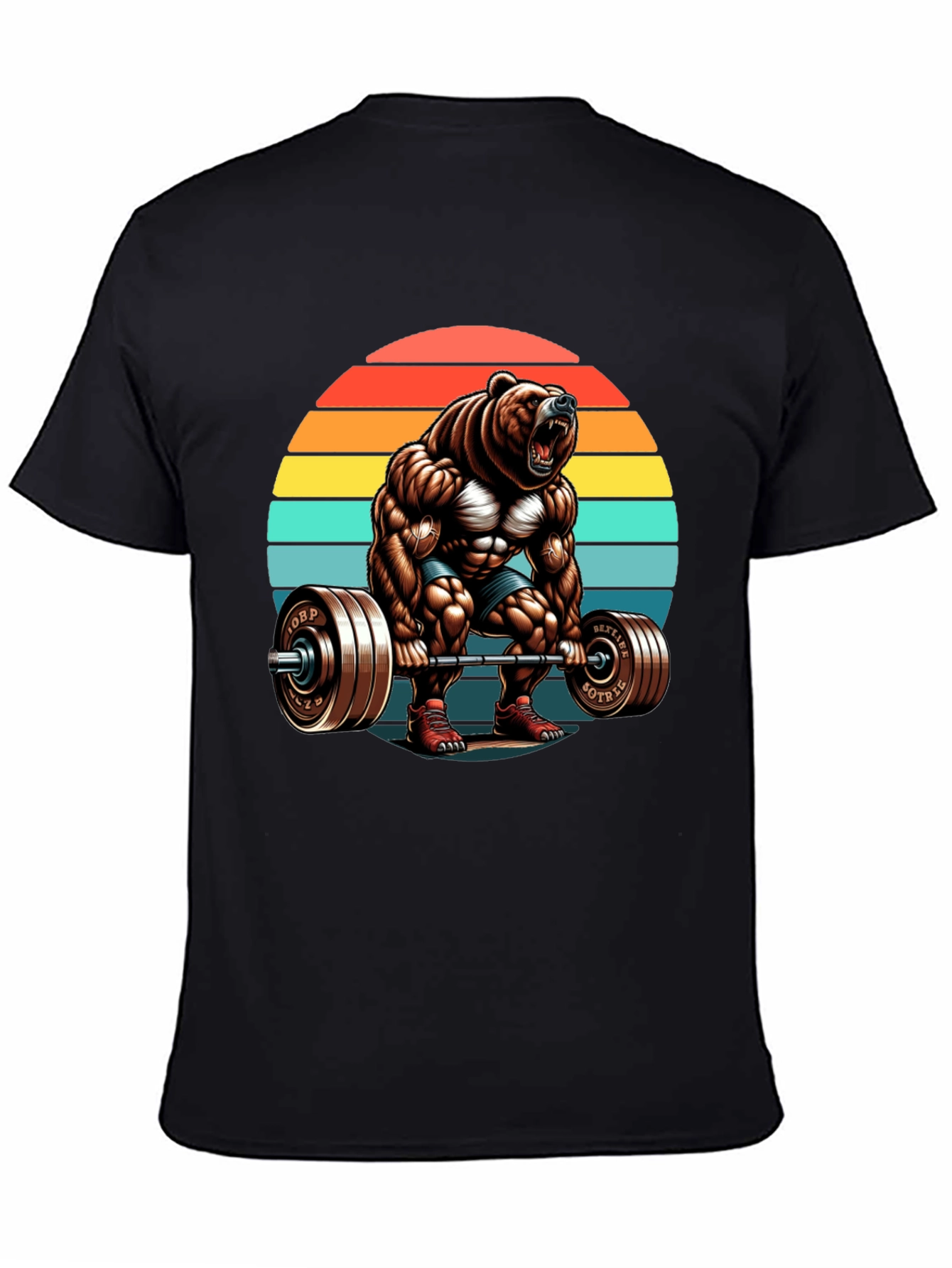 Bear Gym Lifting T-Shirt Retro Style